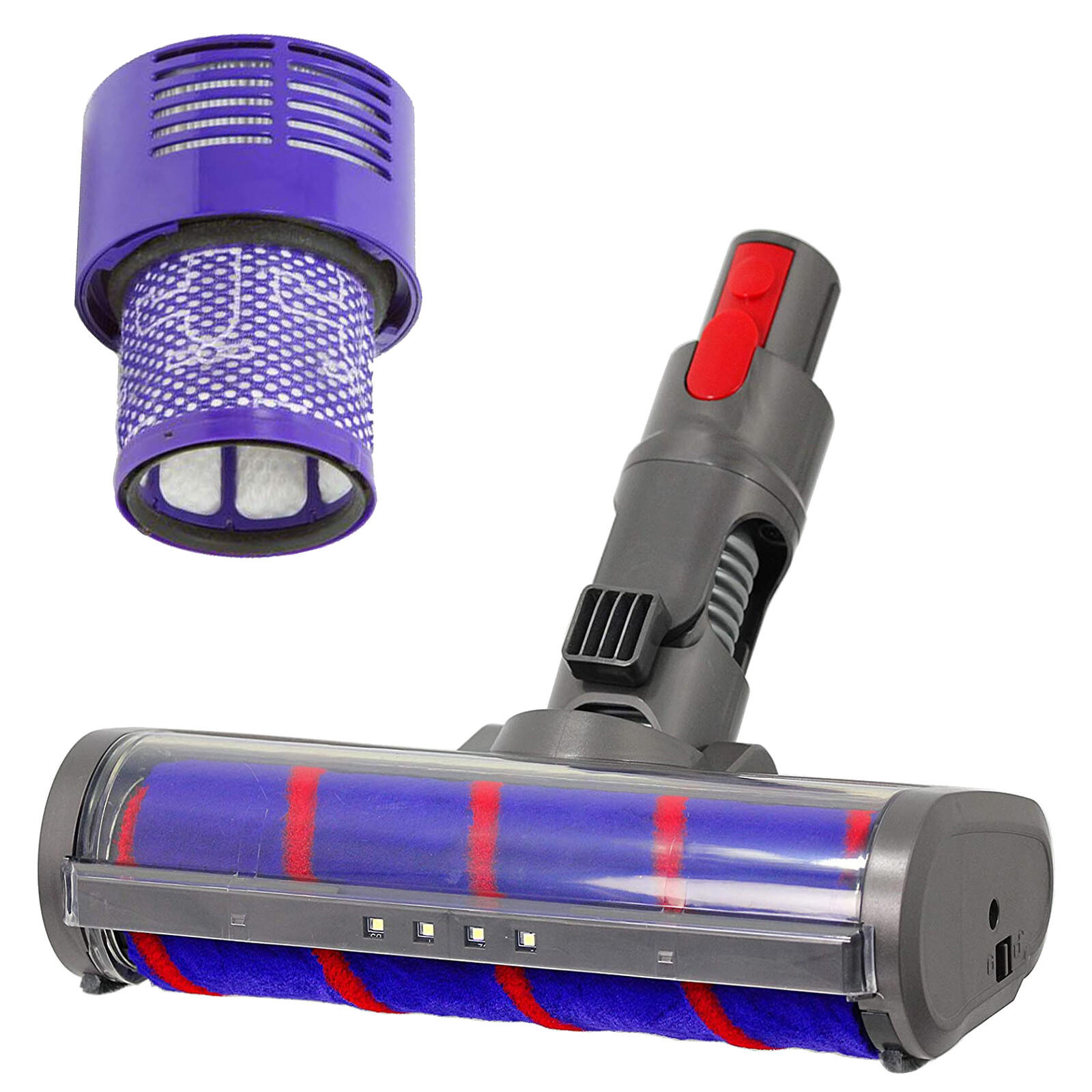 Soft Roller Brush Head Hard Floor Tool + Filter for DYSON V10 SV12 Vacuum