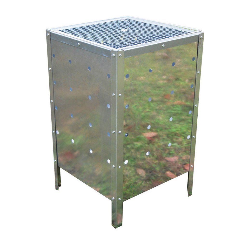 Kingfisher Square Galvanised Steel Garden Waste Incinerator Fire Bin Express Del