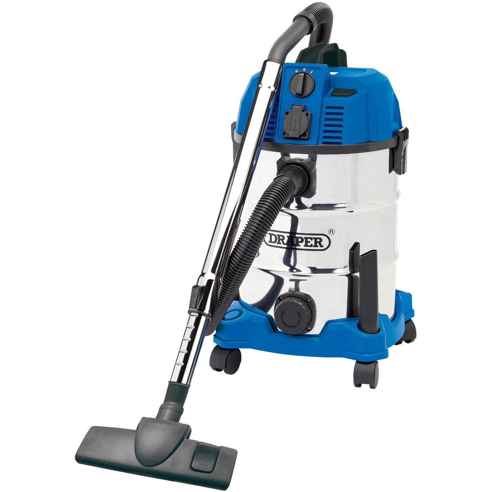 Draper 30L 1600W Wet And Dry Vacum Cleaner 230V Power Socket - 20529