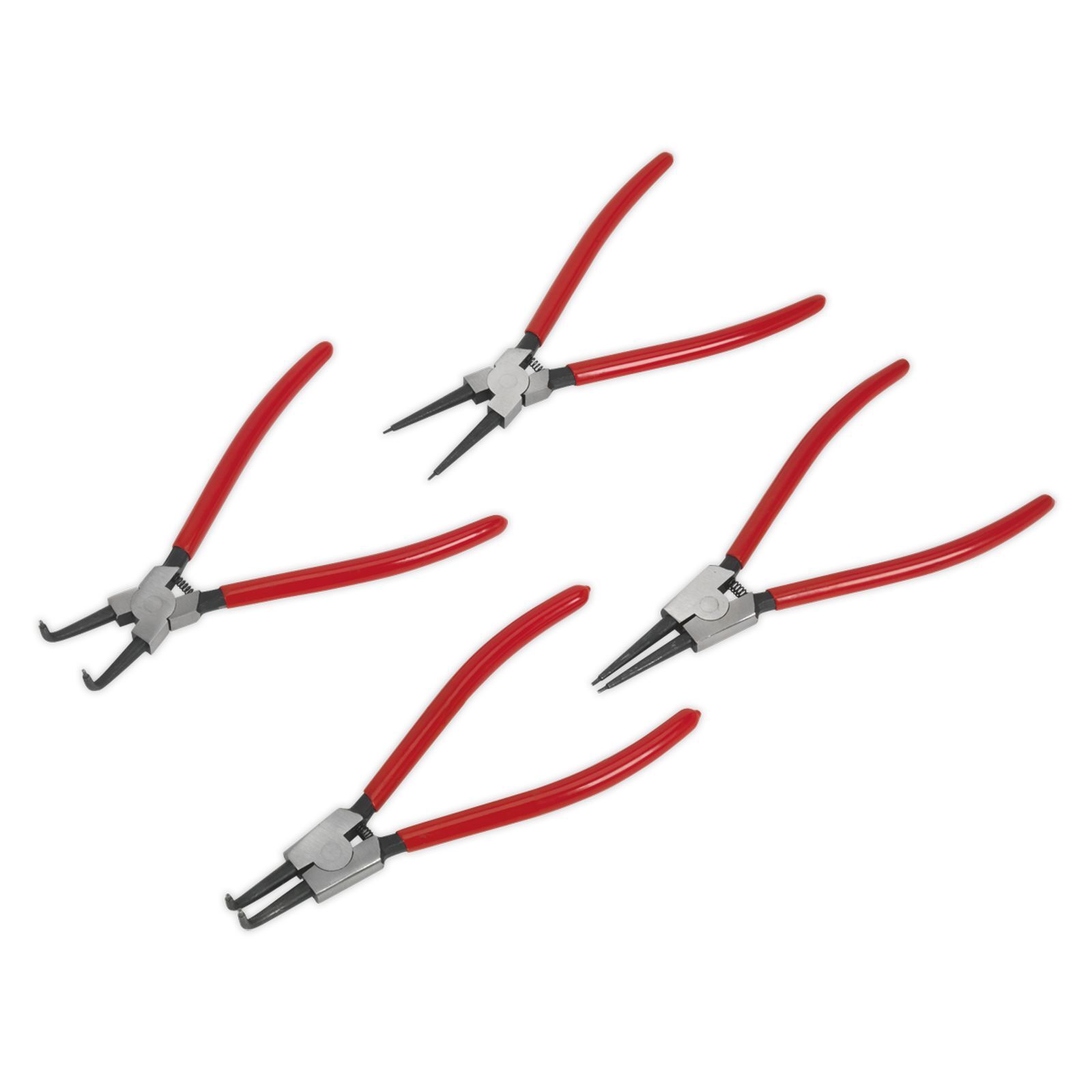 1 - 4 Piece Set Sealey Internal / External Circlip Pliers 230mm