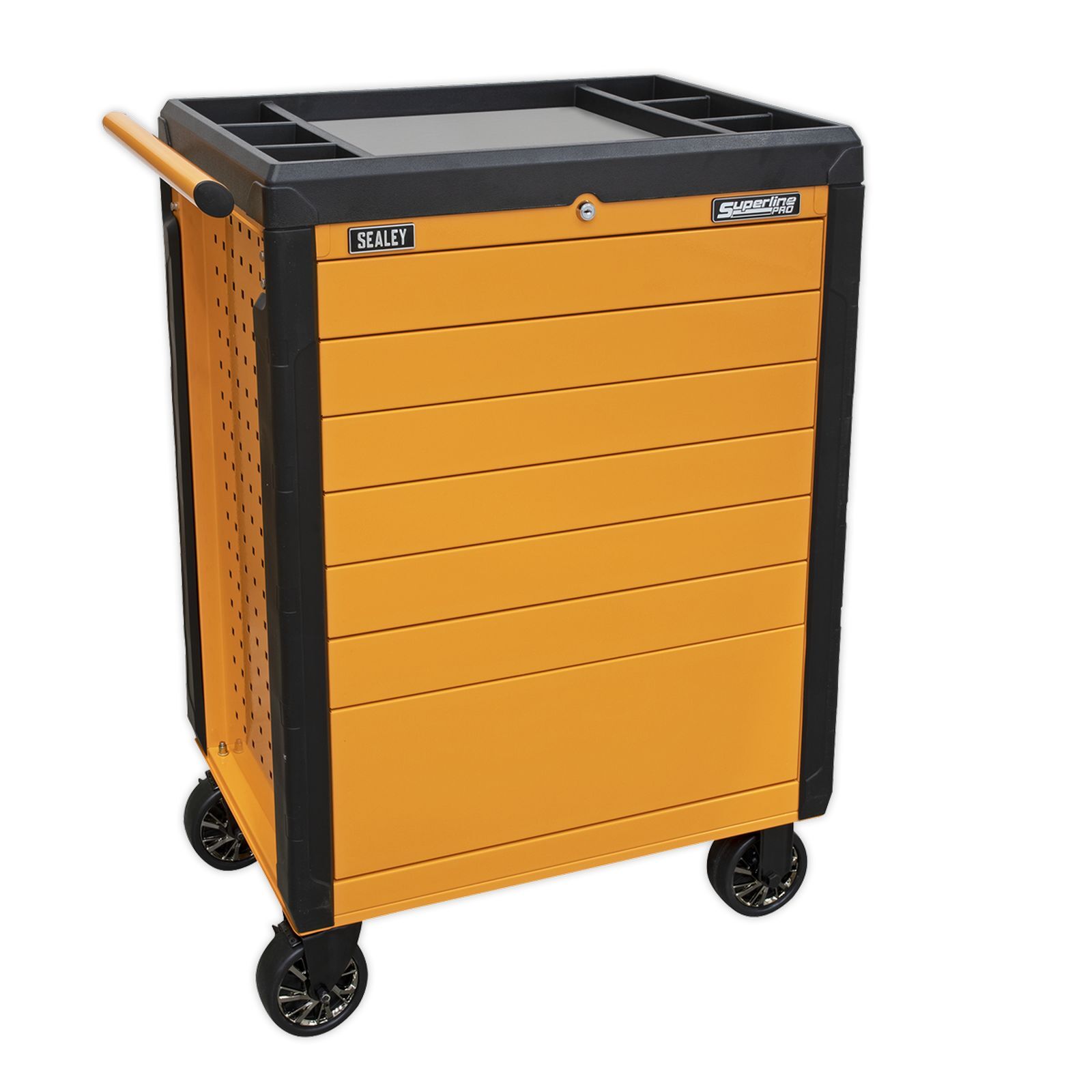Sealey Push-To-Open Hi-Vis Orange Rollcab 7 Drawer - APPD7O