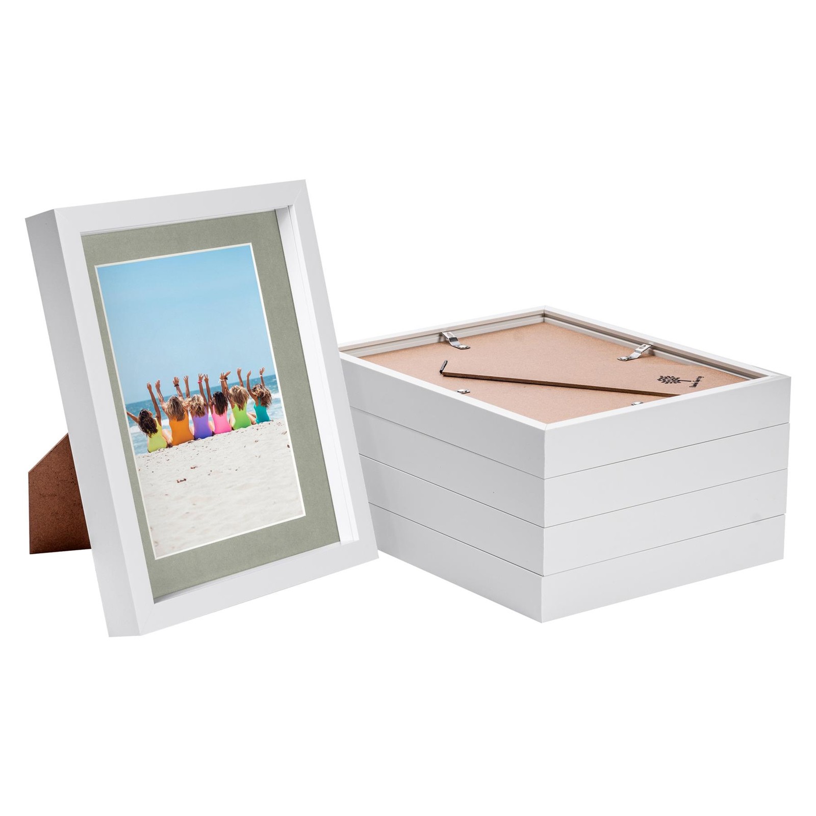 5x White 8" x 10" 3D Box Photo Frames Grey 5" x 7" Mount Craft Shadow Picture