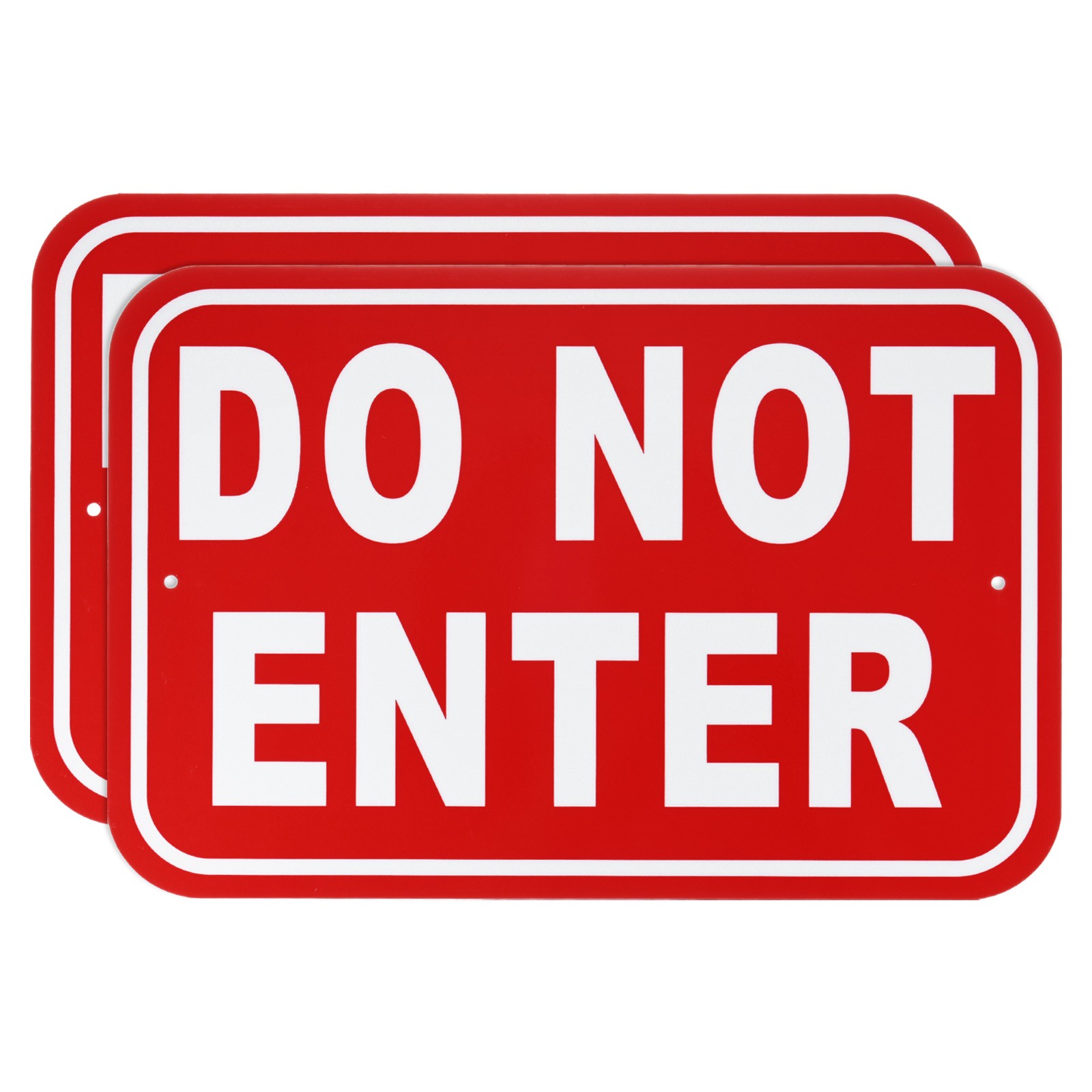 2-Pack Do Not Enter Sign, 14" Keep Out Sign for Garden/Pool [White on Red]