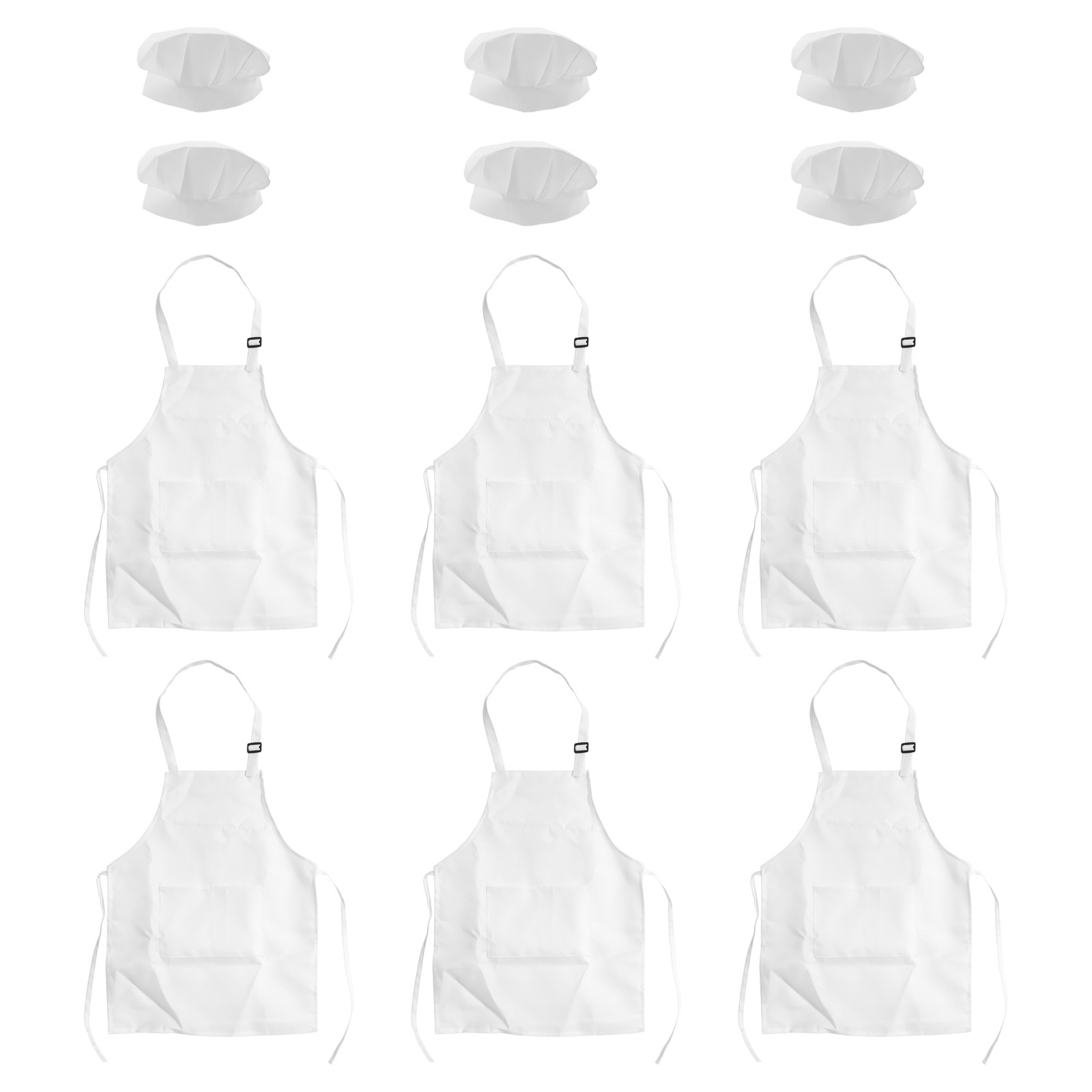12-Piece Apron and Chef Hat Set, Adjustable Children'S Apron with Pockets2315