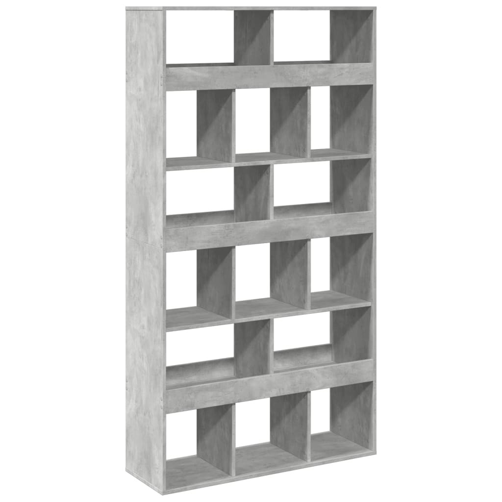 Room Divider Privacy Screen Bookcase Concrete Grey Engineered Wood vidaXL