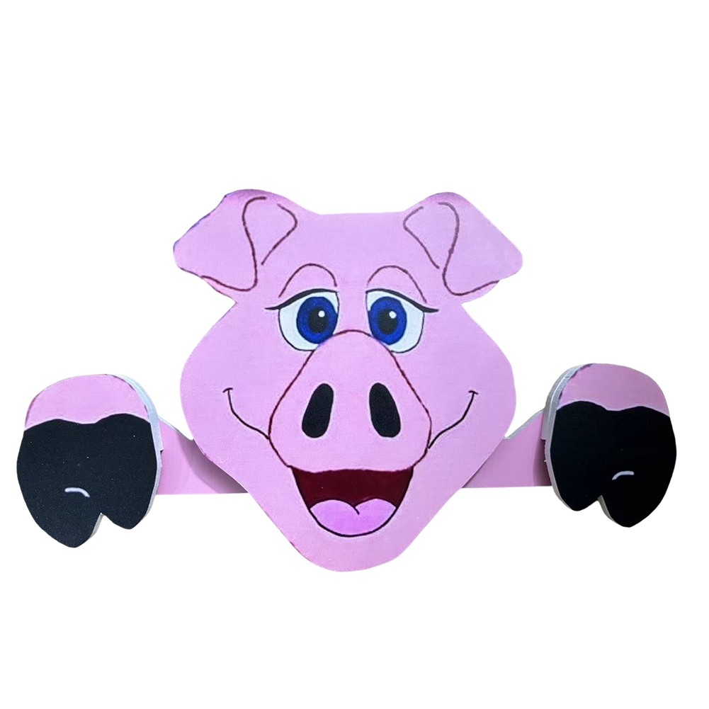 3X(Pig Fence Peep Yard Art Decoration, Outdoor Fence Decoration, Yard Art,1420