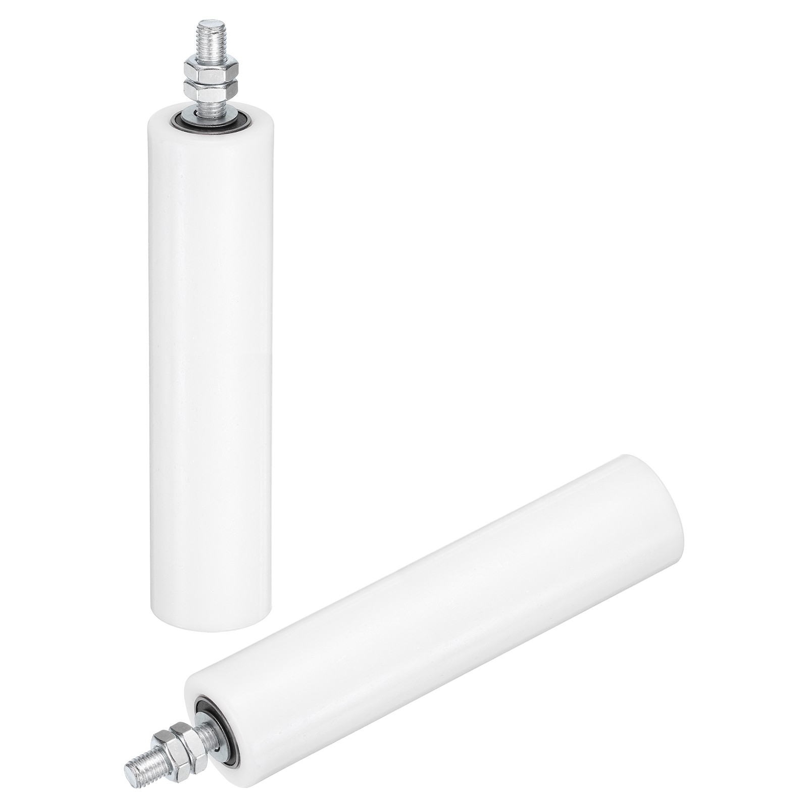 2Pcs Slide Gate Guide Roller, 8" Nylon Sliding Gate Support Assembly, White