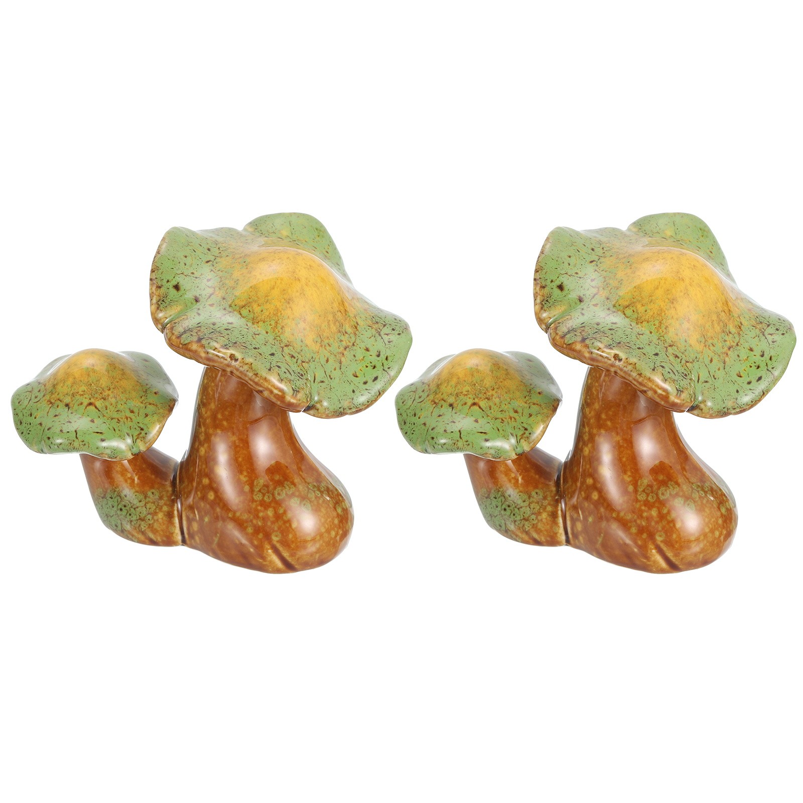 2Pcs Toilet Bolt Covers, Mushroom Decor Covers 4.33"x2.76"x3.62", Yellow-green