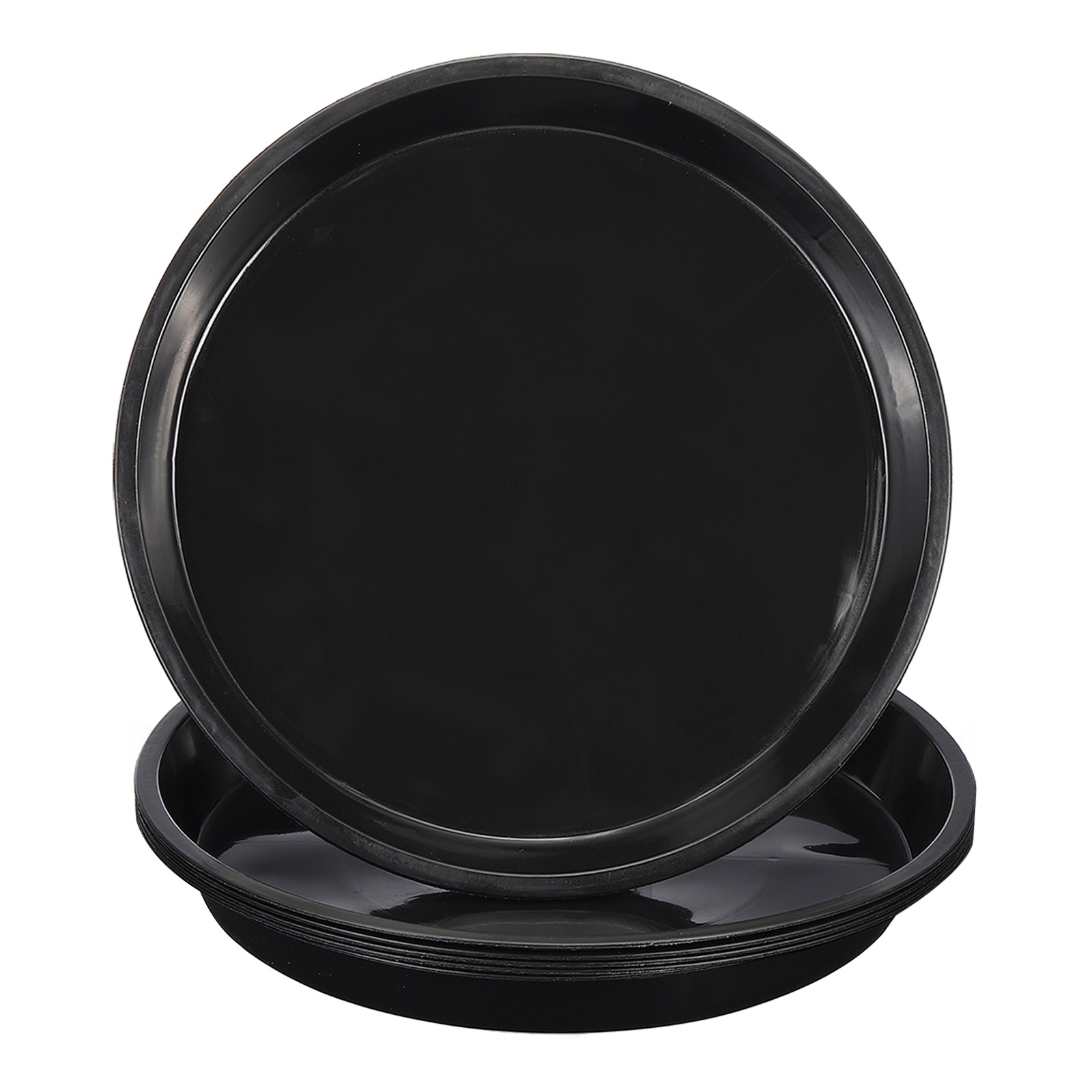 6Pcs Plastic Plant Saucer 23 Inch Plant Tray Flower Pots Round Dish, Black