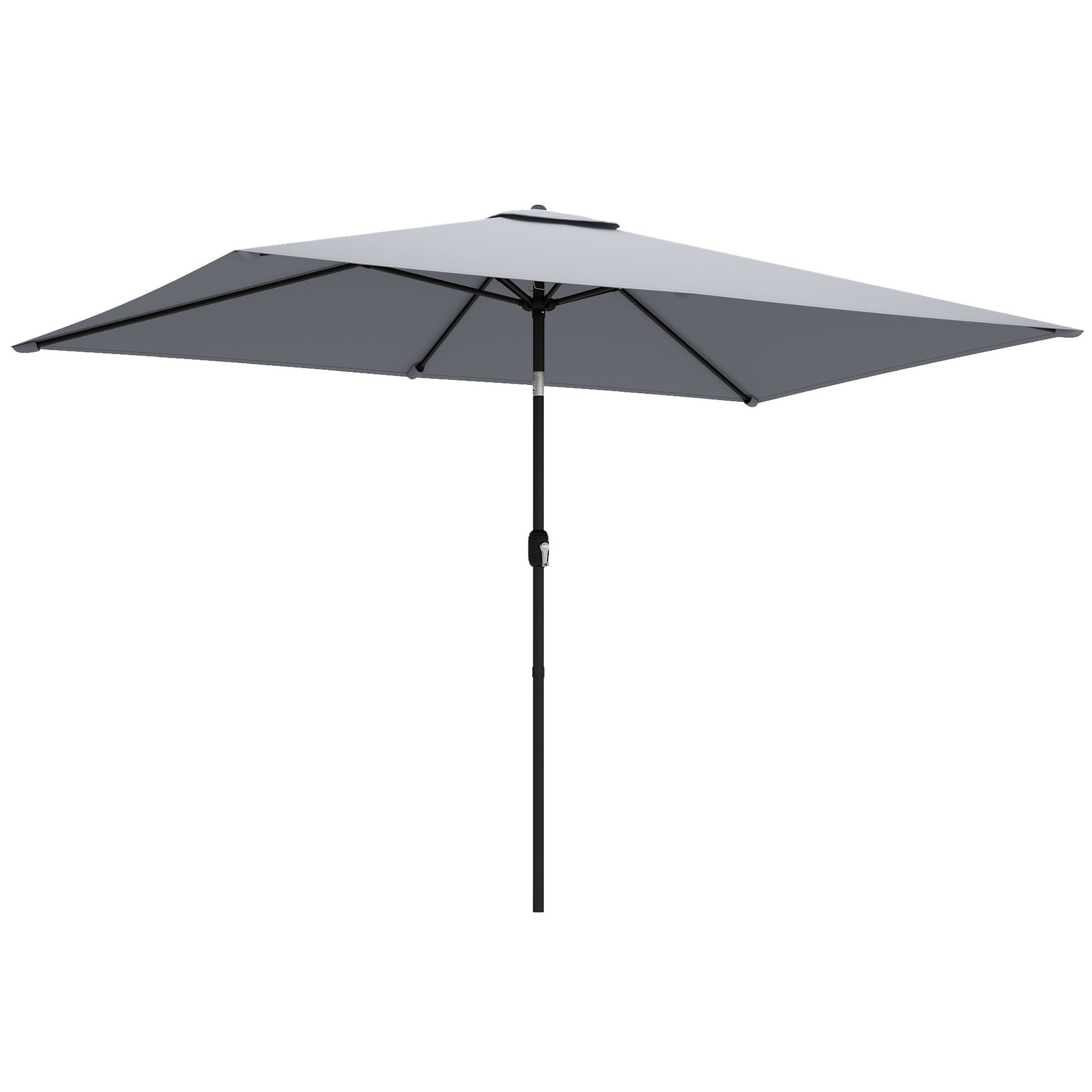 Outsunny Garden Parasol, Outdoor Umbrella with Tilt Function, Light Grey