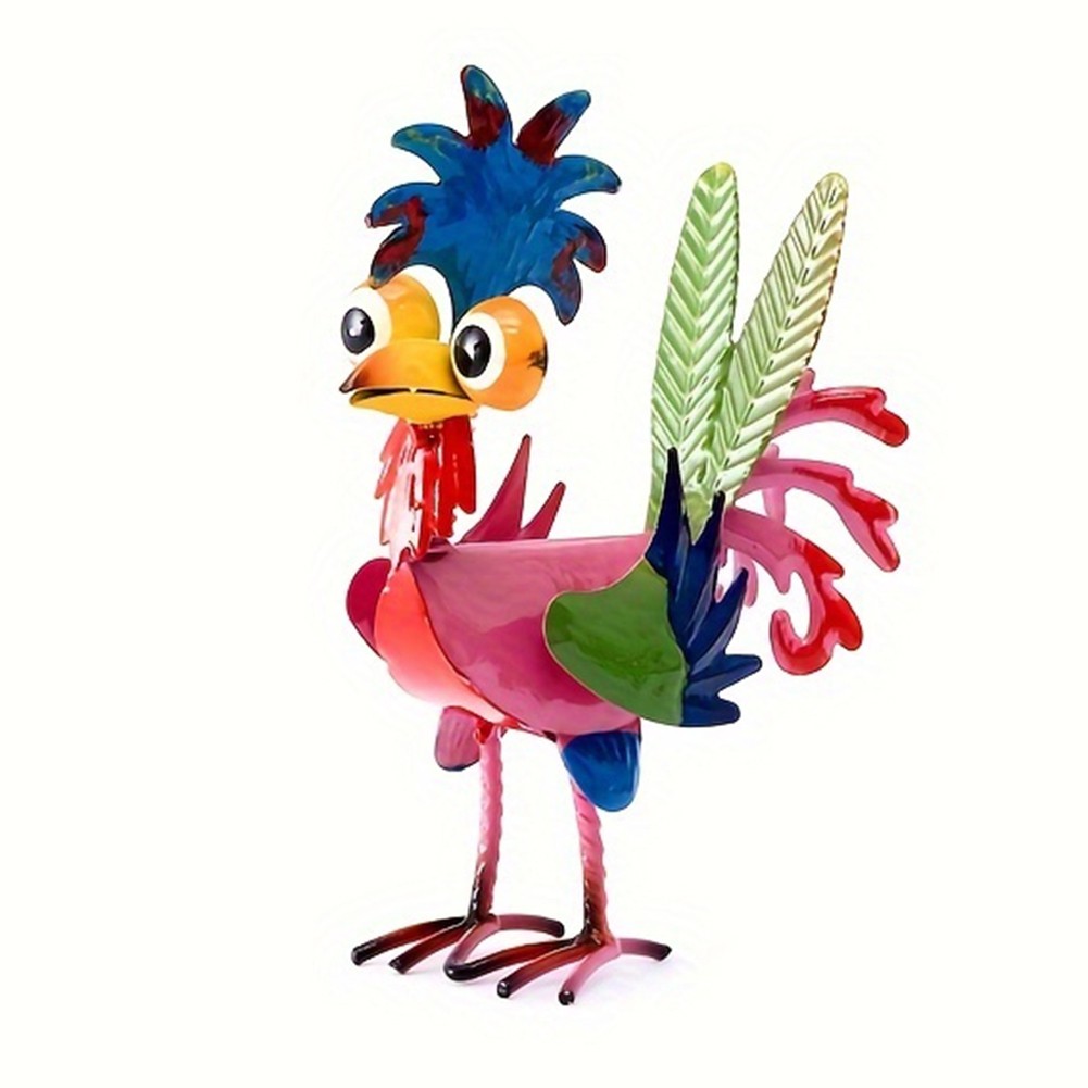 2X(1pc, Outdoor Strange Metal Rooster, Yard Metal Rooster Decoration,1913