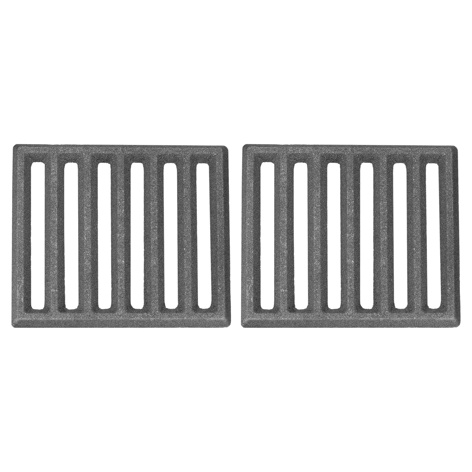 2 Pcs Rectangle Cast Iron Bottom Fire Grate 5.9" BBQ High Heat Charcoal Plate