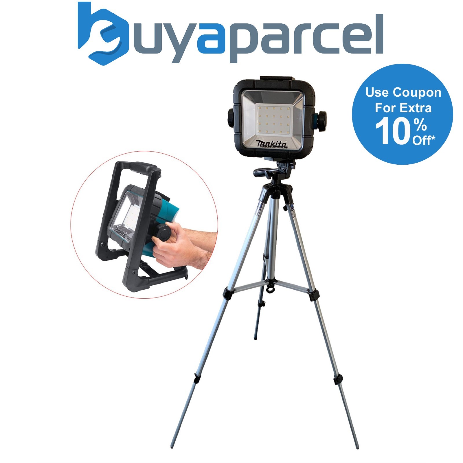 Makita DML805 18v 240v LXT Li-Ion LED Work Light Site Light + Tripod Stand + Bag