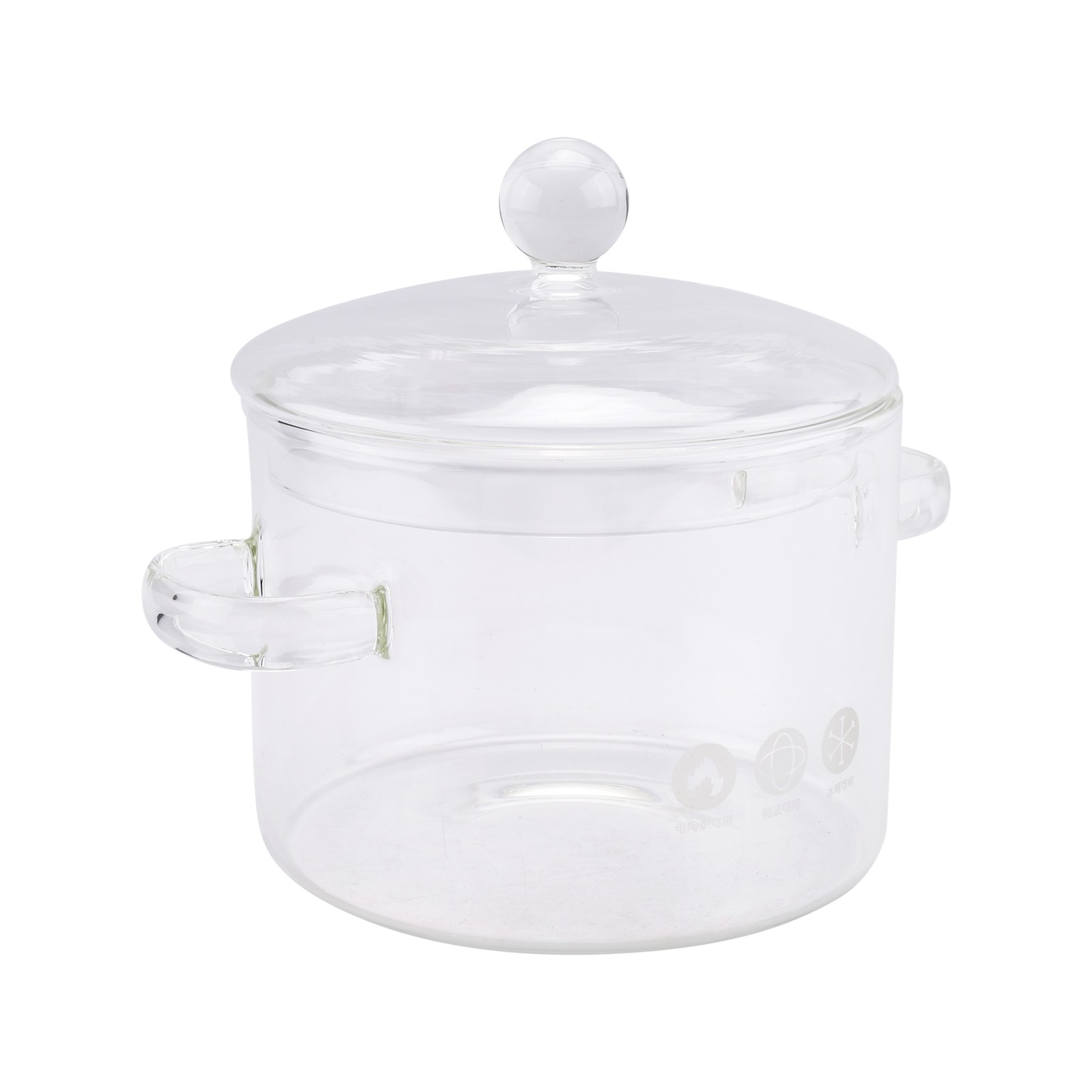 Glass Saucepan with Cover,Stovetop Cooking Pot with Lid and Handle Simmer1461