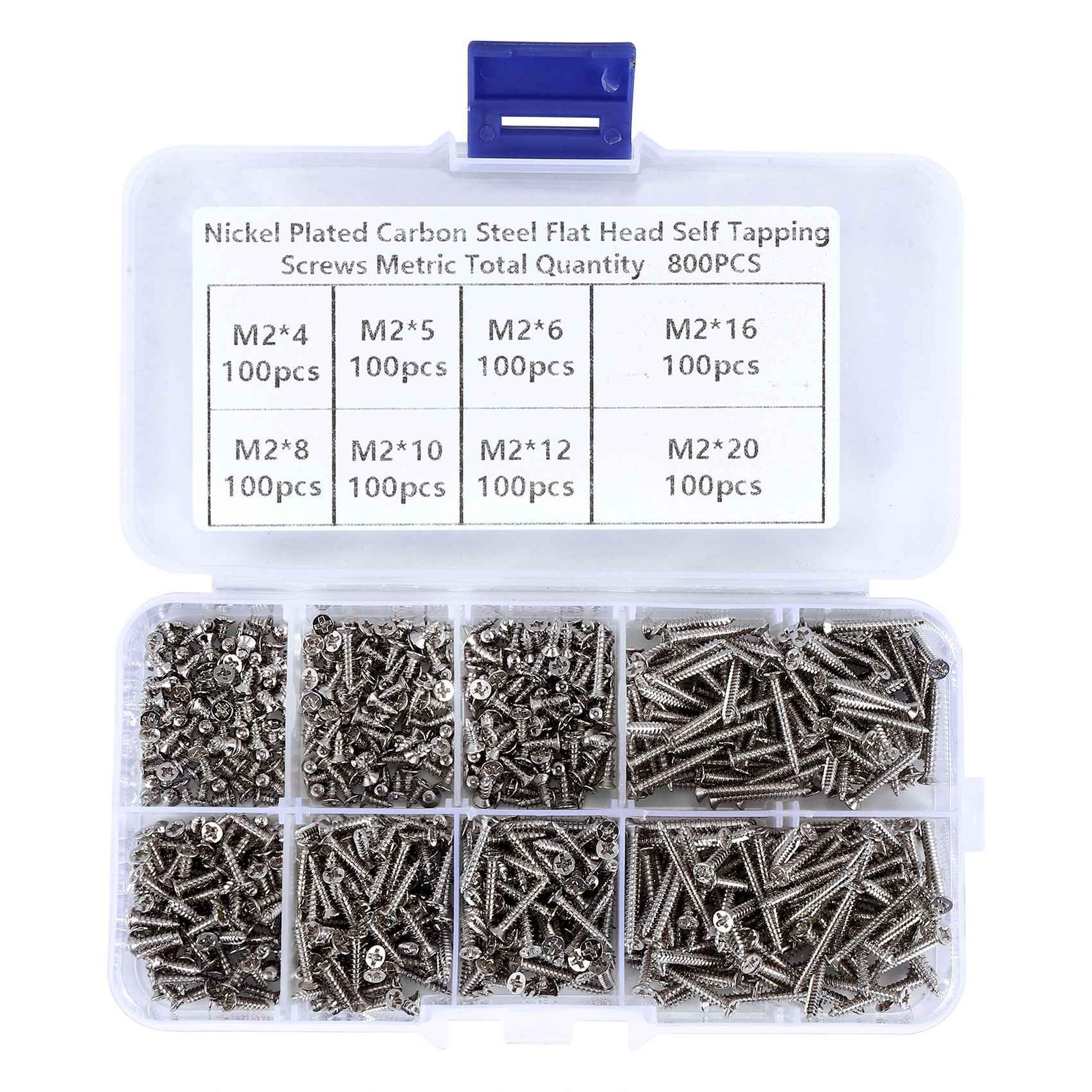 4X(800Pcs Stainless Steel Self Tapping Screw Assortment Kit Lock Wood5766