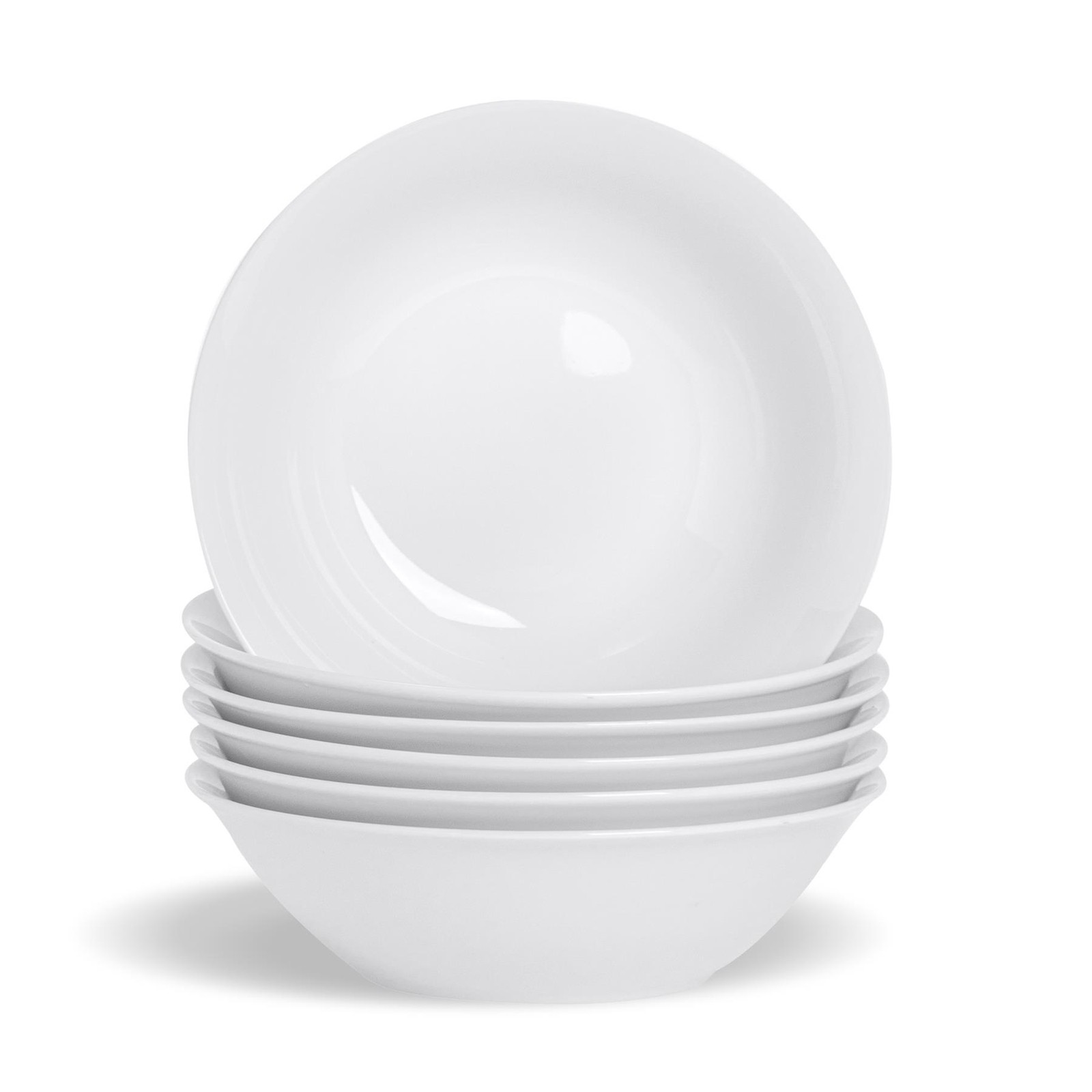 12x Classic White Cereal Bowls Porcelain Ice Cream Oatmeal Dishes 18cm