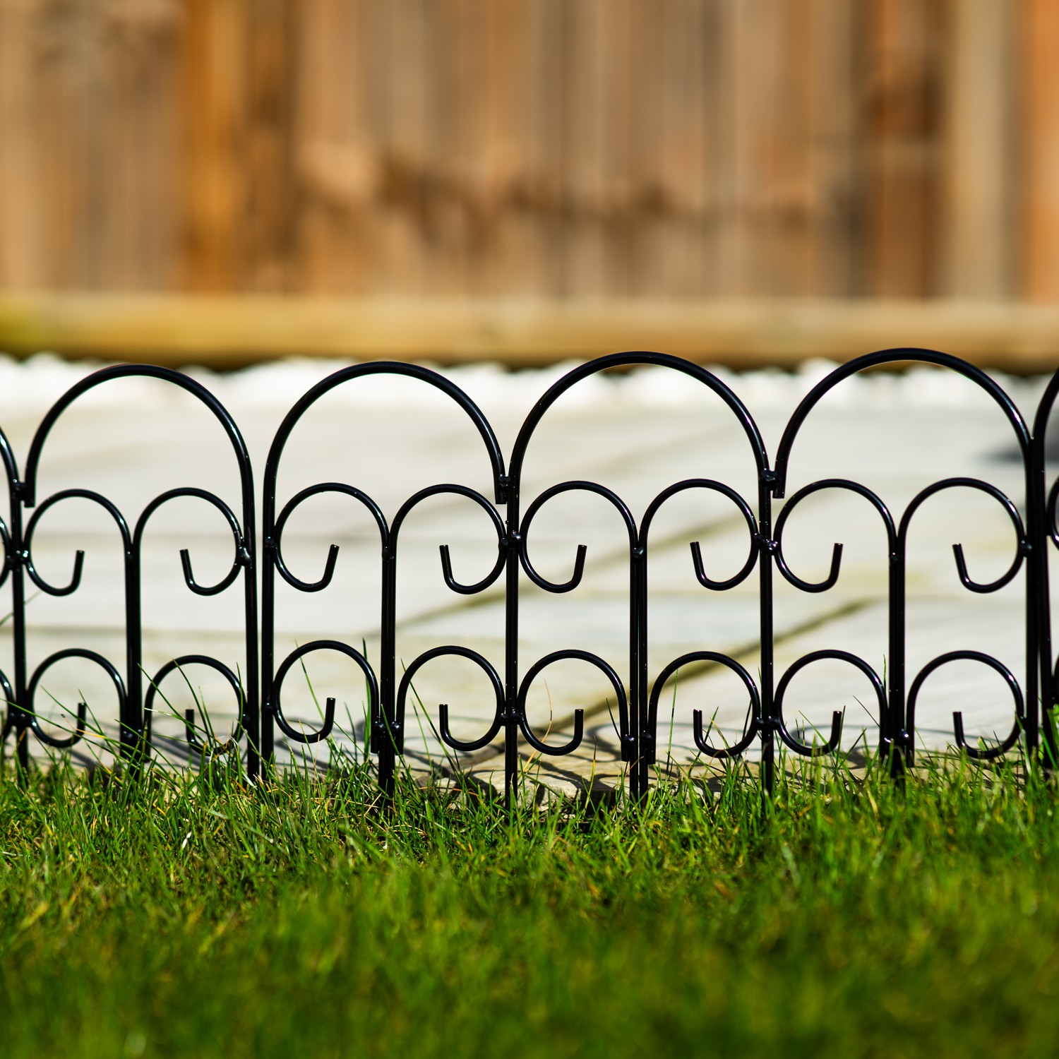 Woodside Decorative Garden Border Lawn Edging Steel Fence 5 Pack