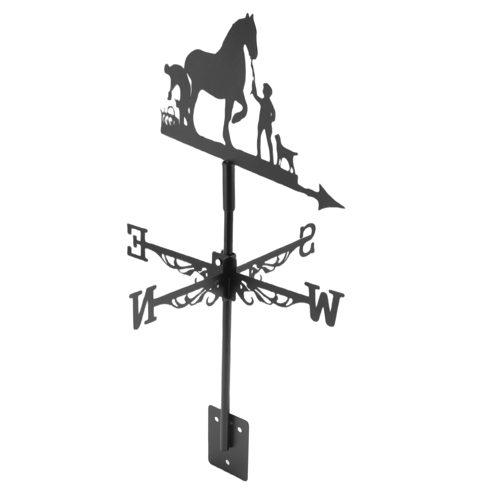 2X(Metal Weathervane Farmer and Horse Mount Weather Vane Wind Direction2533