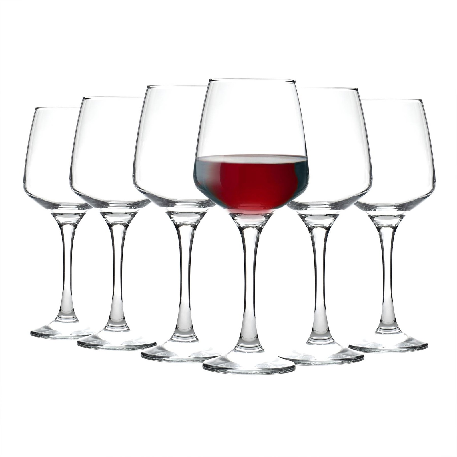 24x Tallo Red Wine Glasses Modern Home Kitchen Stemware Goblets 400ml Clear