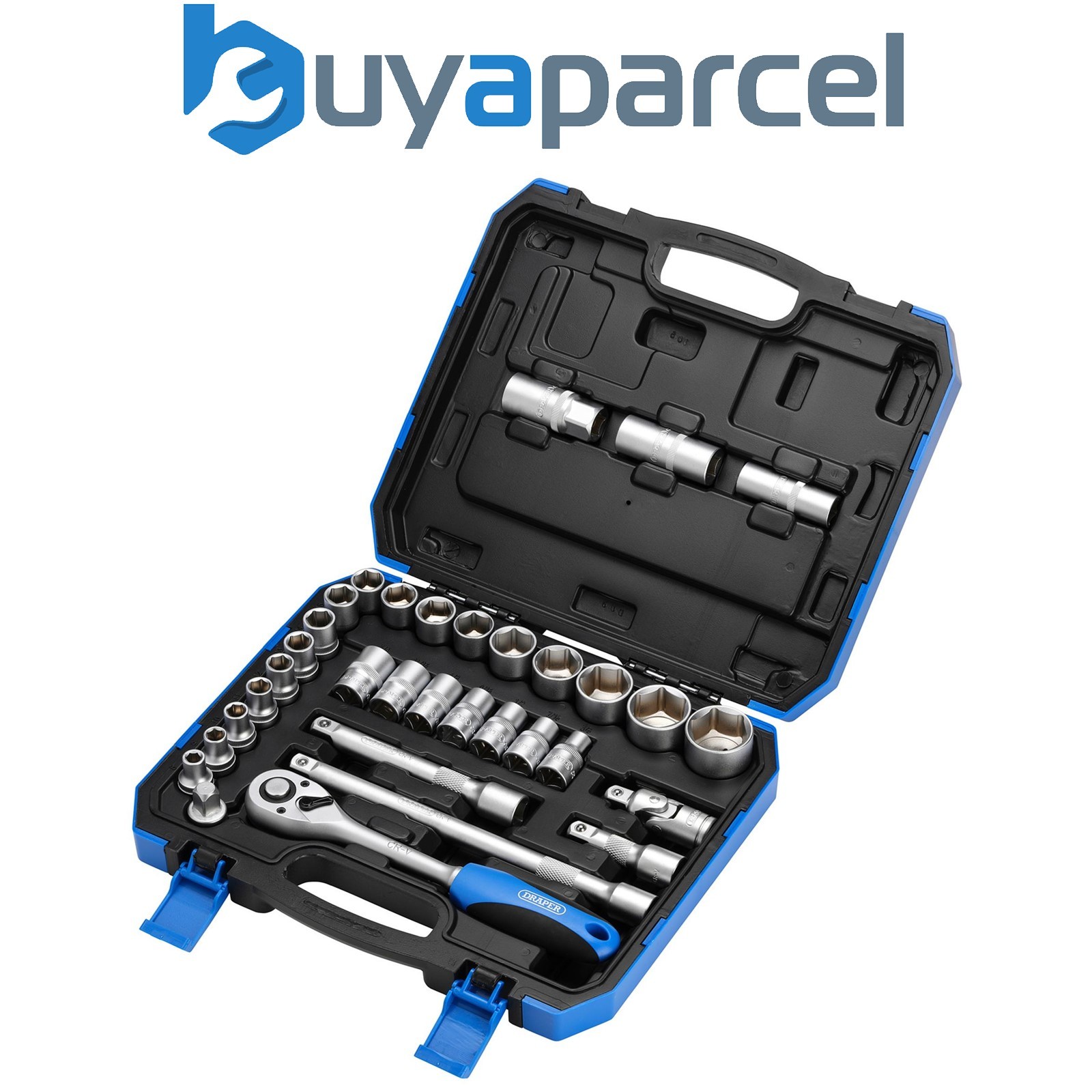 Draper 16363 Combined MM/AF Socket Set, 1/2" Sq. Dr. (33 Piece)