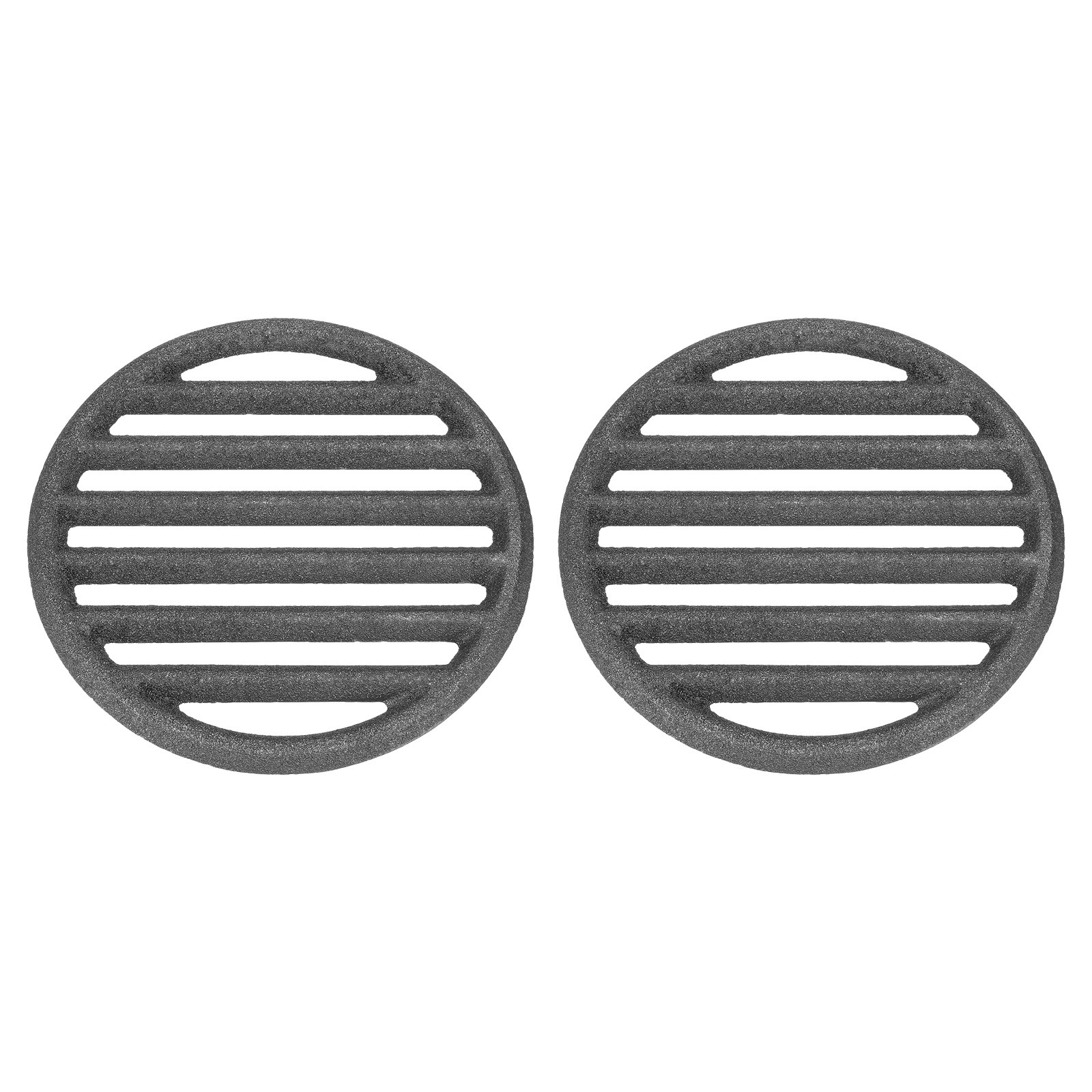 2 Pcs Cast Iron Bottom Fire Grate 6.3" OD Round BBQ High Heat Charcoal Plate