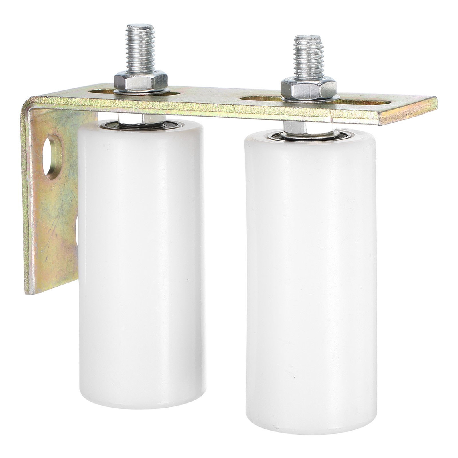 1Set Slide Gate Guide Roller, 5" Nylon Gate Support Rollers with Bracket, White