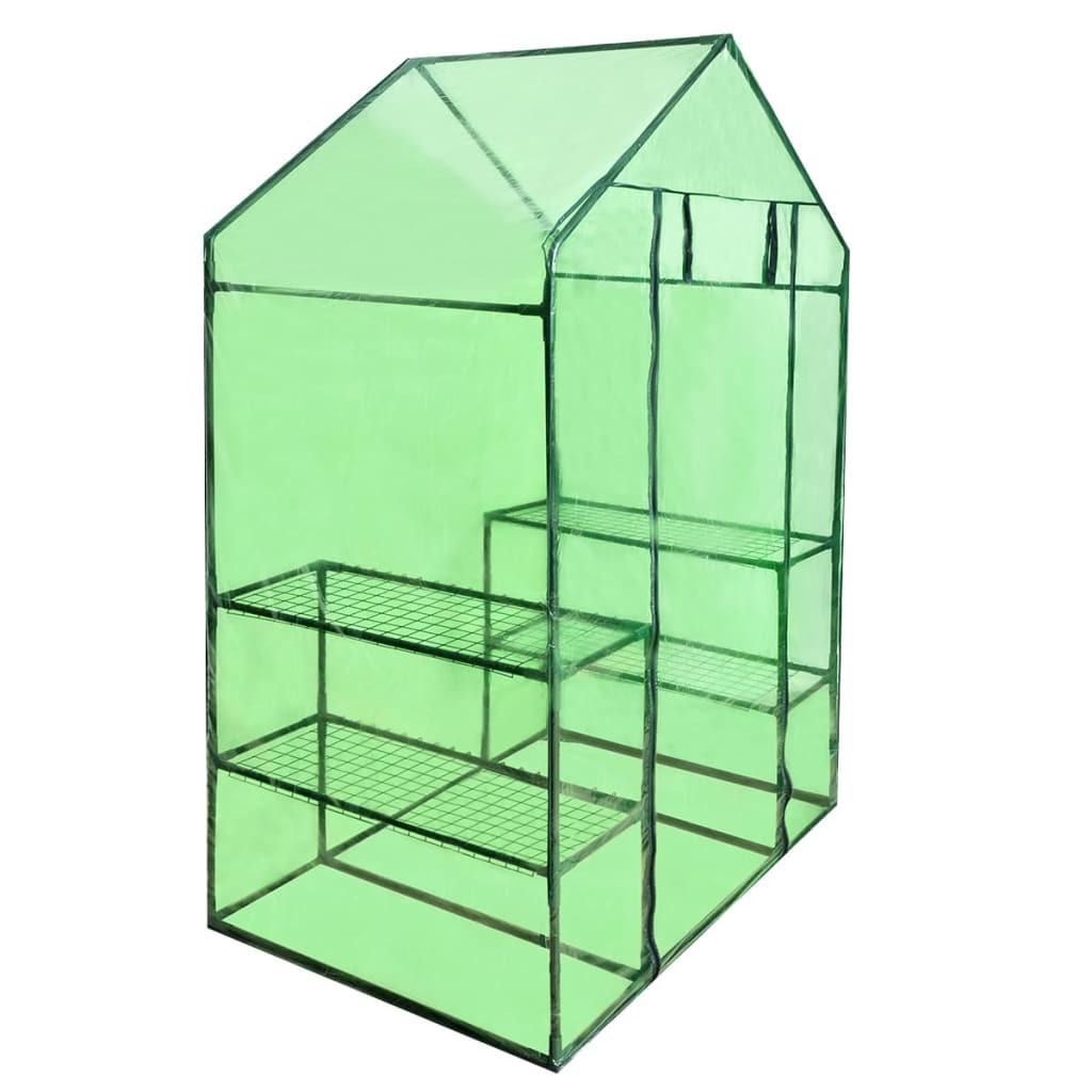 Walk-in Greenhouse with 4 Shelves Reinforced Portable Outdoor Lawn Garden vidaXL