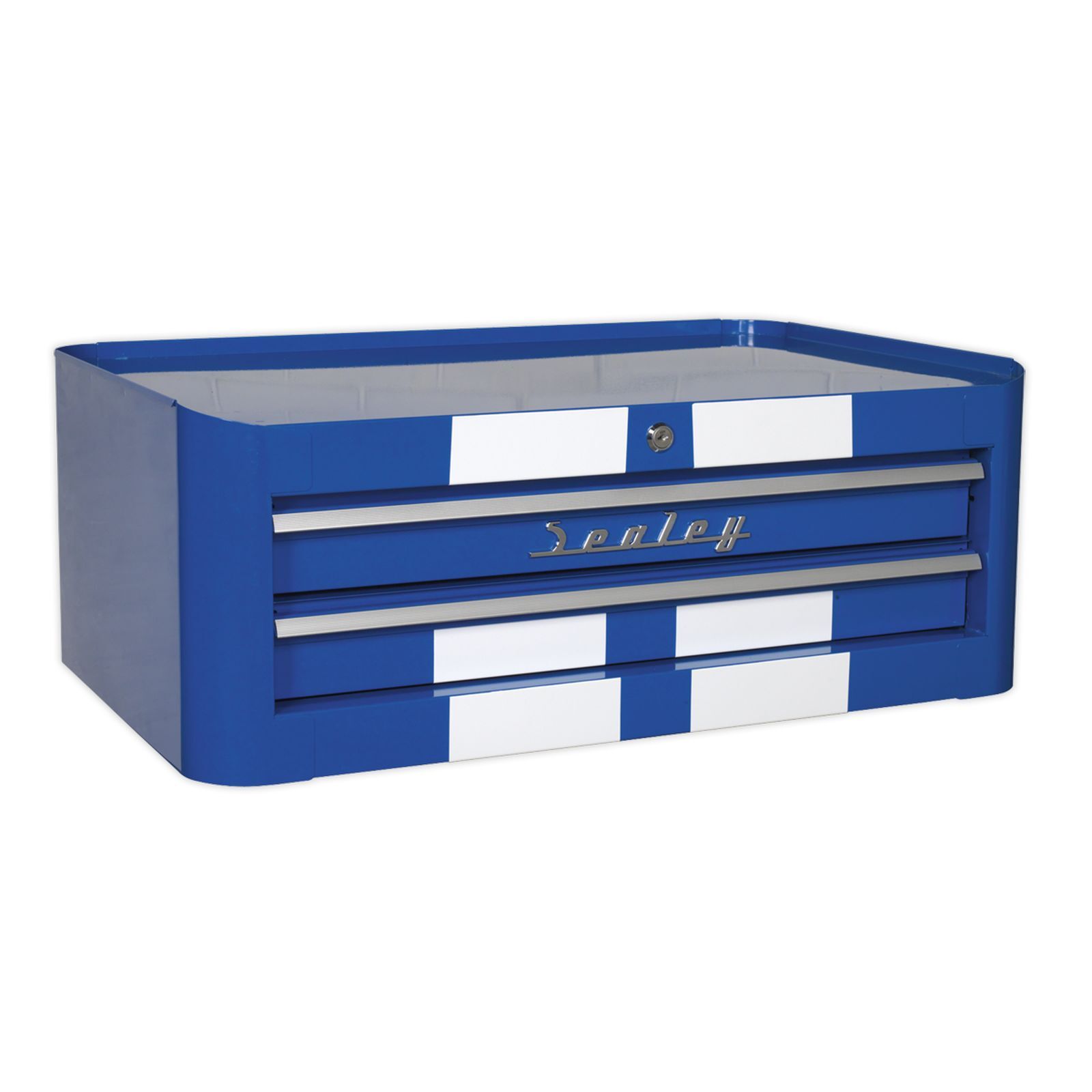 Sealey Mid-Box 2 Drawer Retro Style Blue With White Stripe - Part No. AP28102BWS