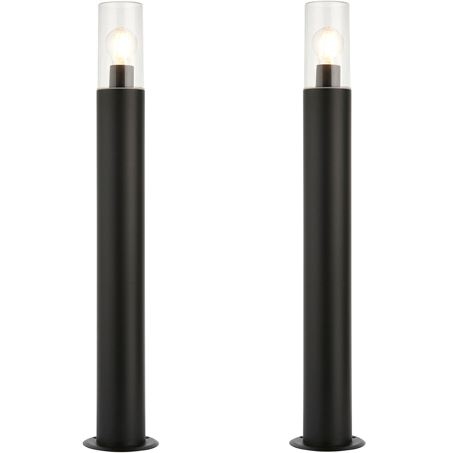 2 PACK Outdoor Bollard Post Light - 15W E27 LED - 800mm Height - Stainless Steel