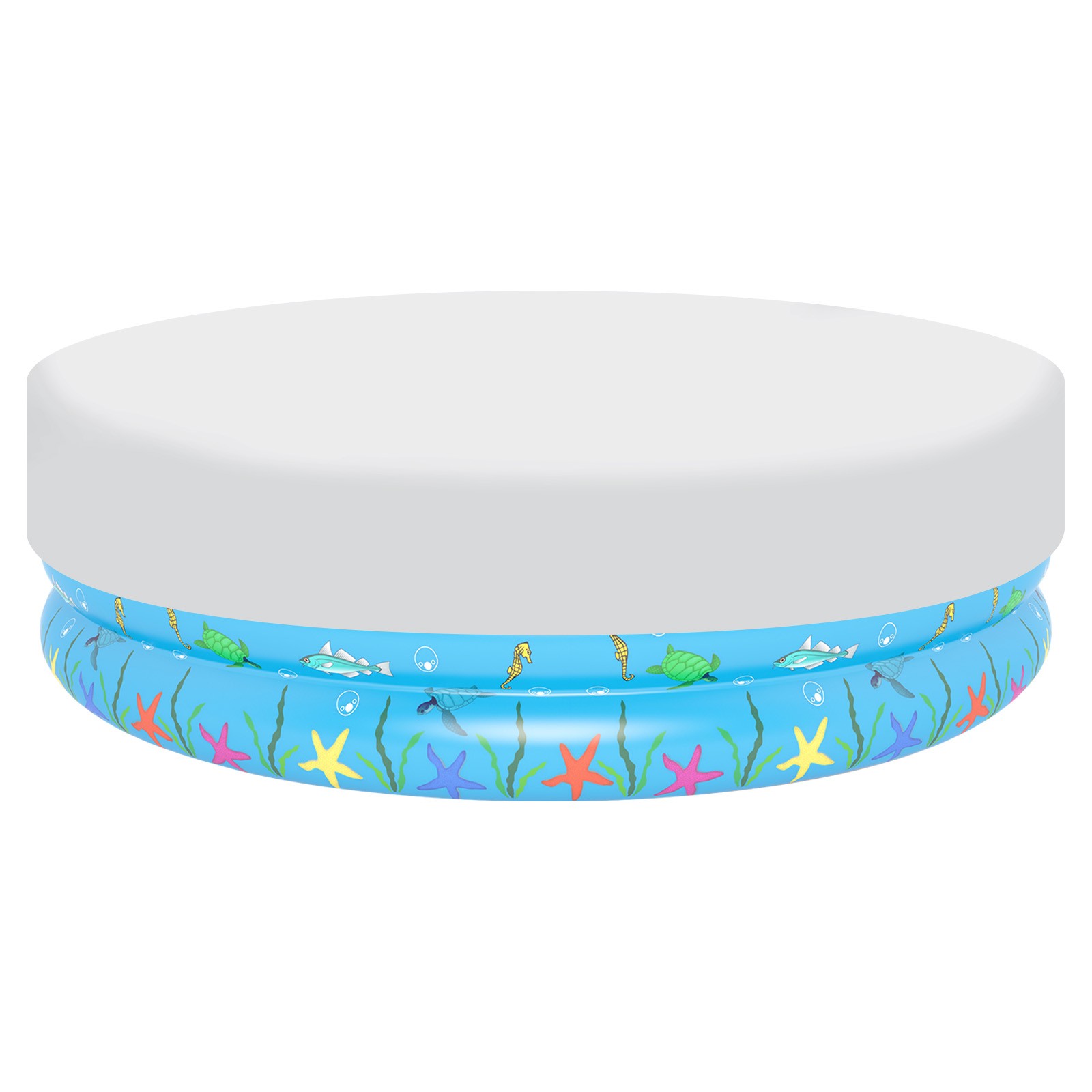 79"x12" Large Round Dog Pool Cover Foldable Waterproof Pet Bath Pool Cover White