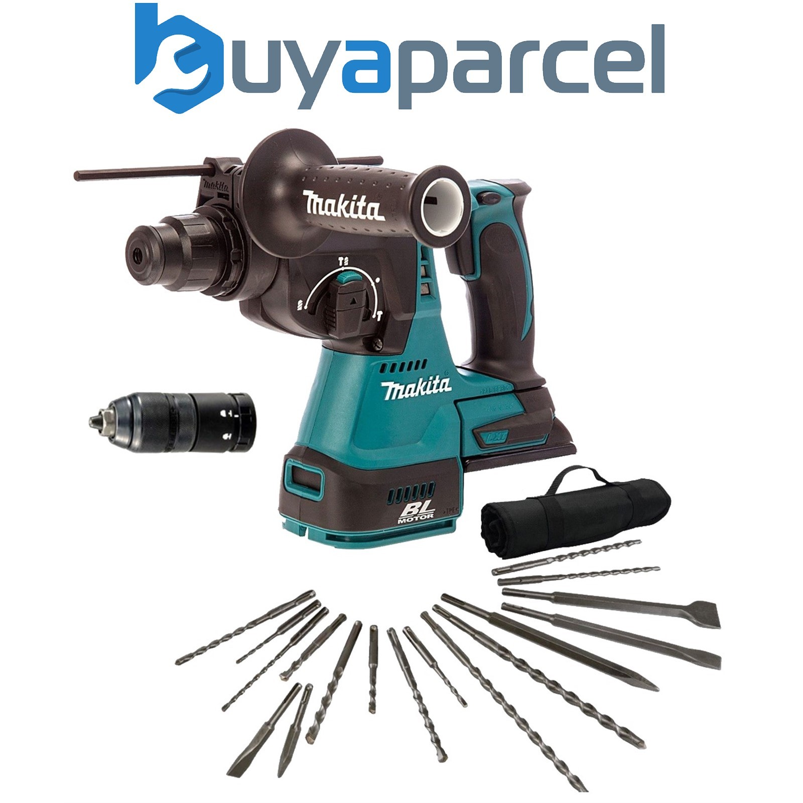 Makita DHR243Z 18V LXT Lithium Ion 3 Mode SDS Rotary Hammer Drill + 17PC SDS KIT