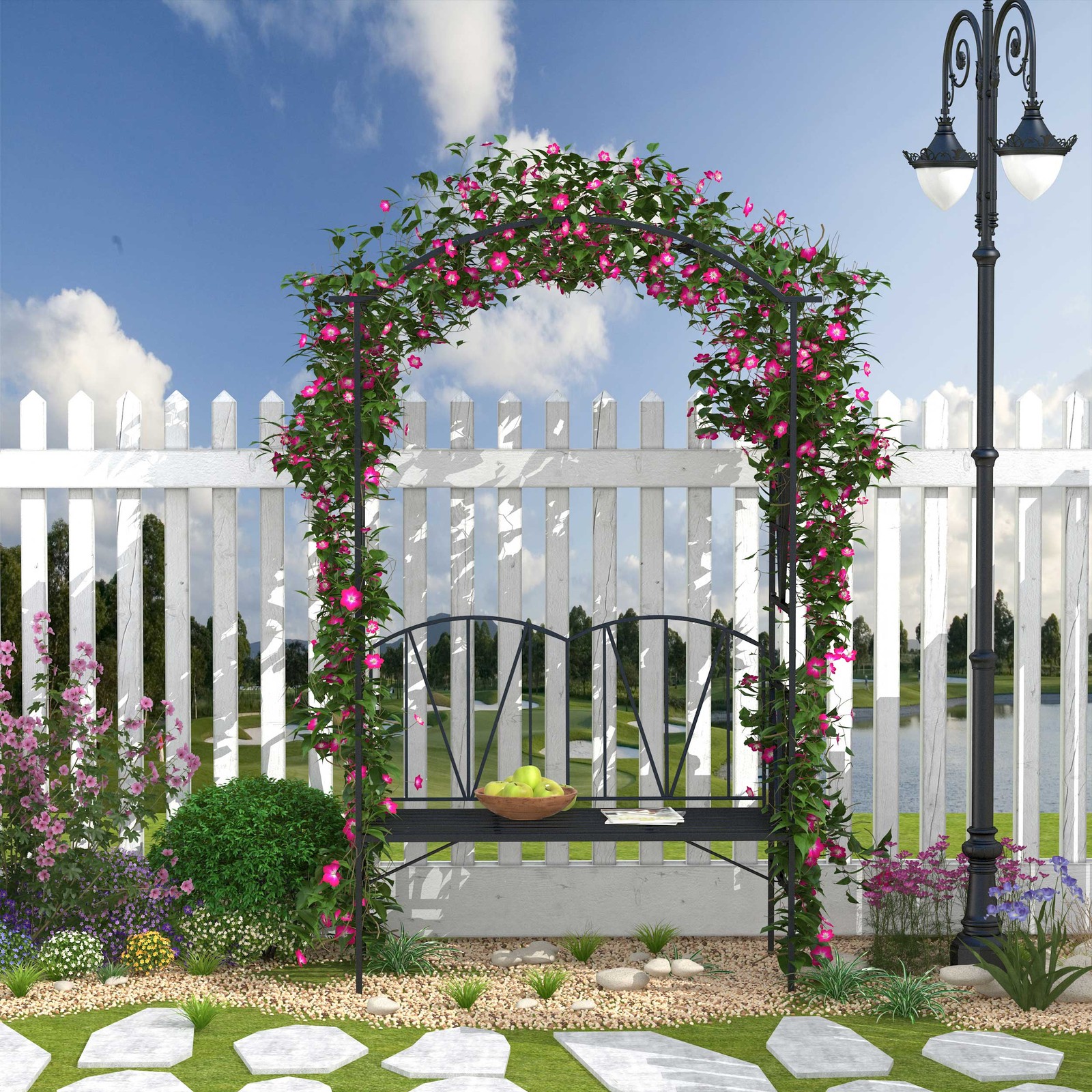 Garden Bench, 2 Seater Outdoor Patio Bench