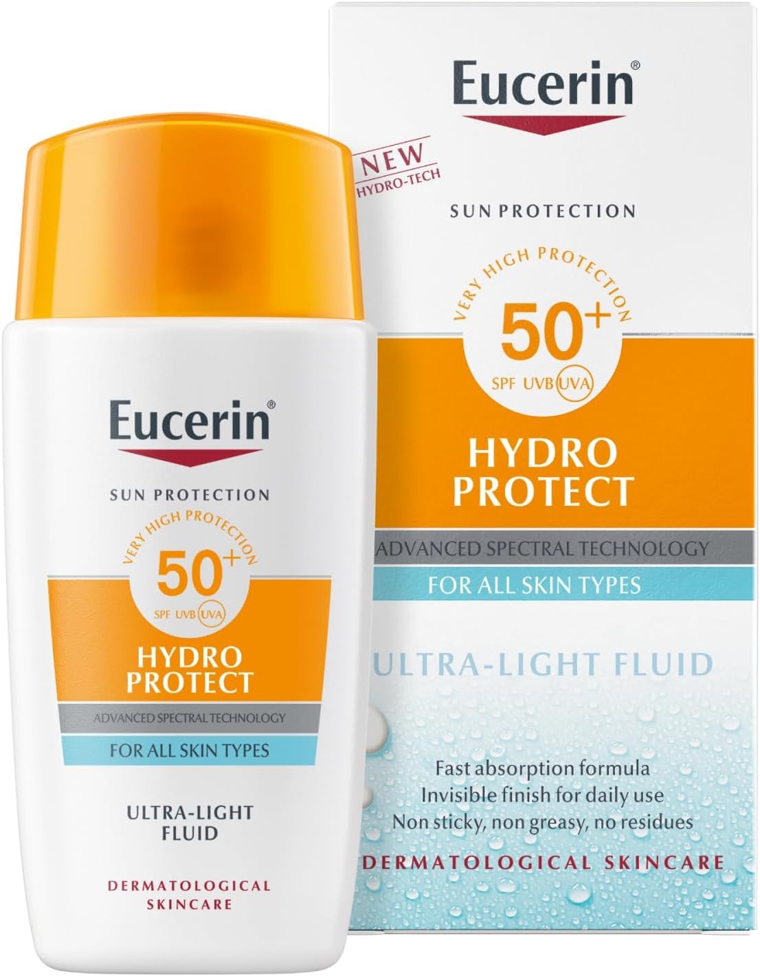 Eucerin Sun Face Hydro Protect Ultra-Light Fluid SPF 50+ 50ml, Facial Sunscreen