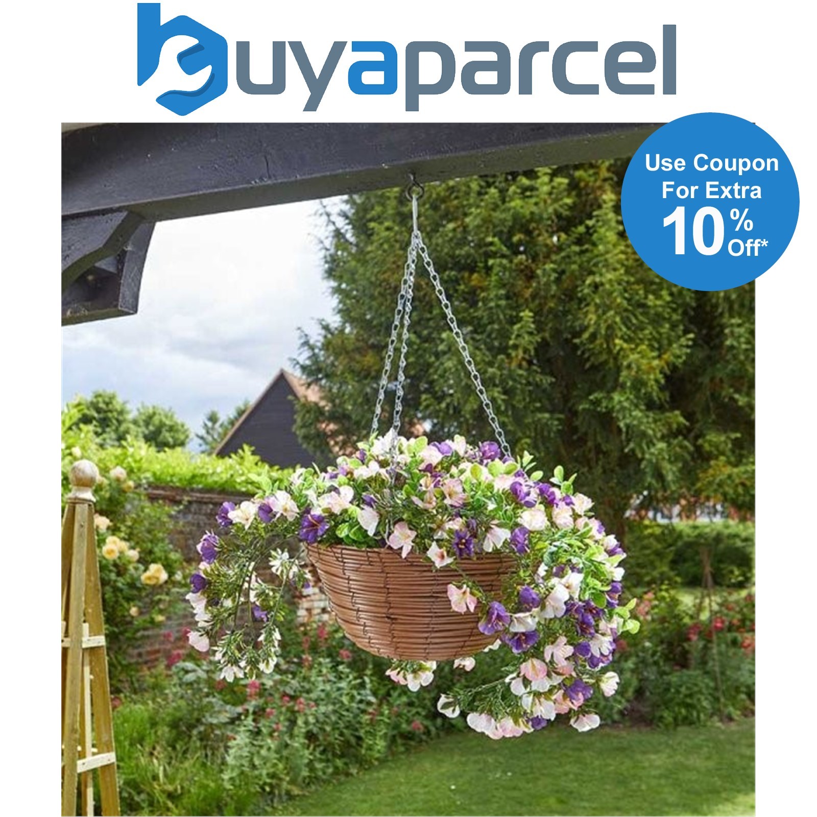 Smart Garden Petunias Flower Topiary Regal Hanging Basket Artificial 5611010