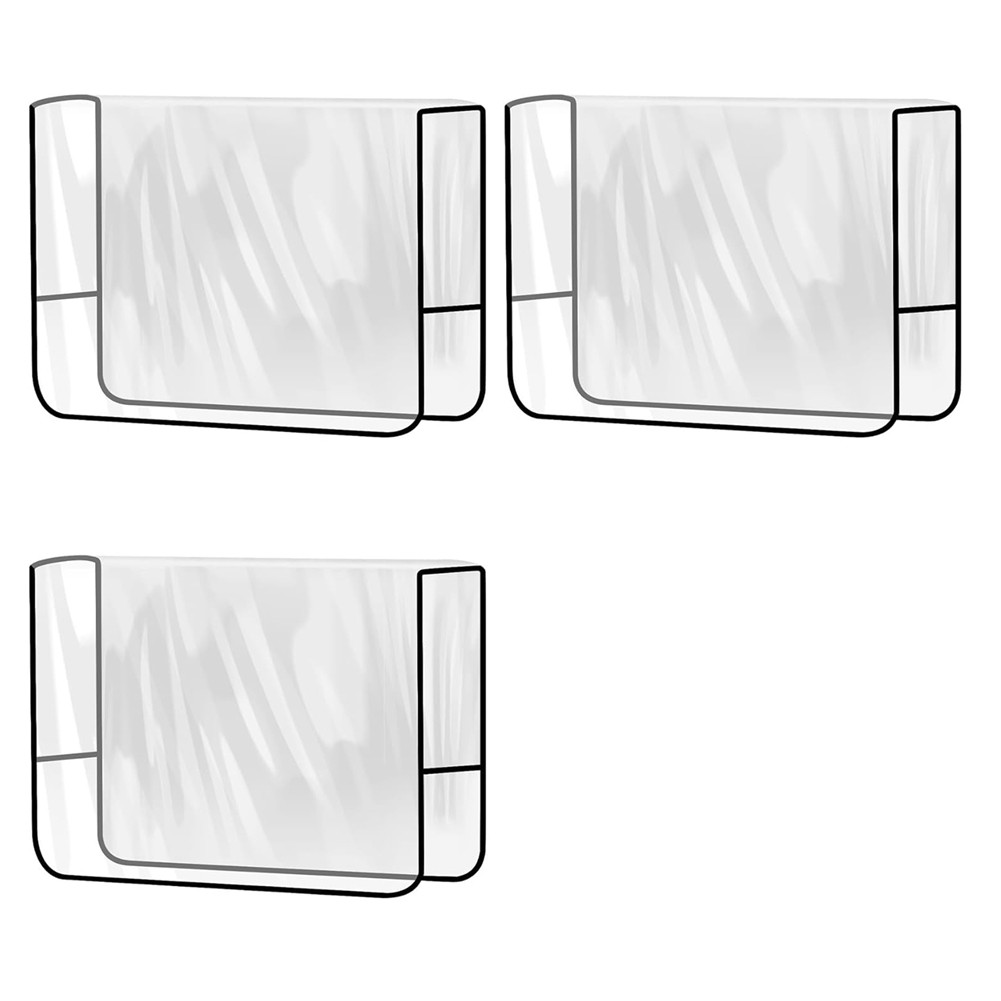3X(Salon Chair Cover Protectors,Clear Square Hairdressing Chair Back Covers9485