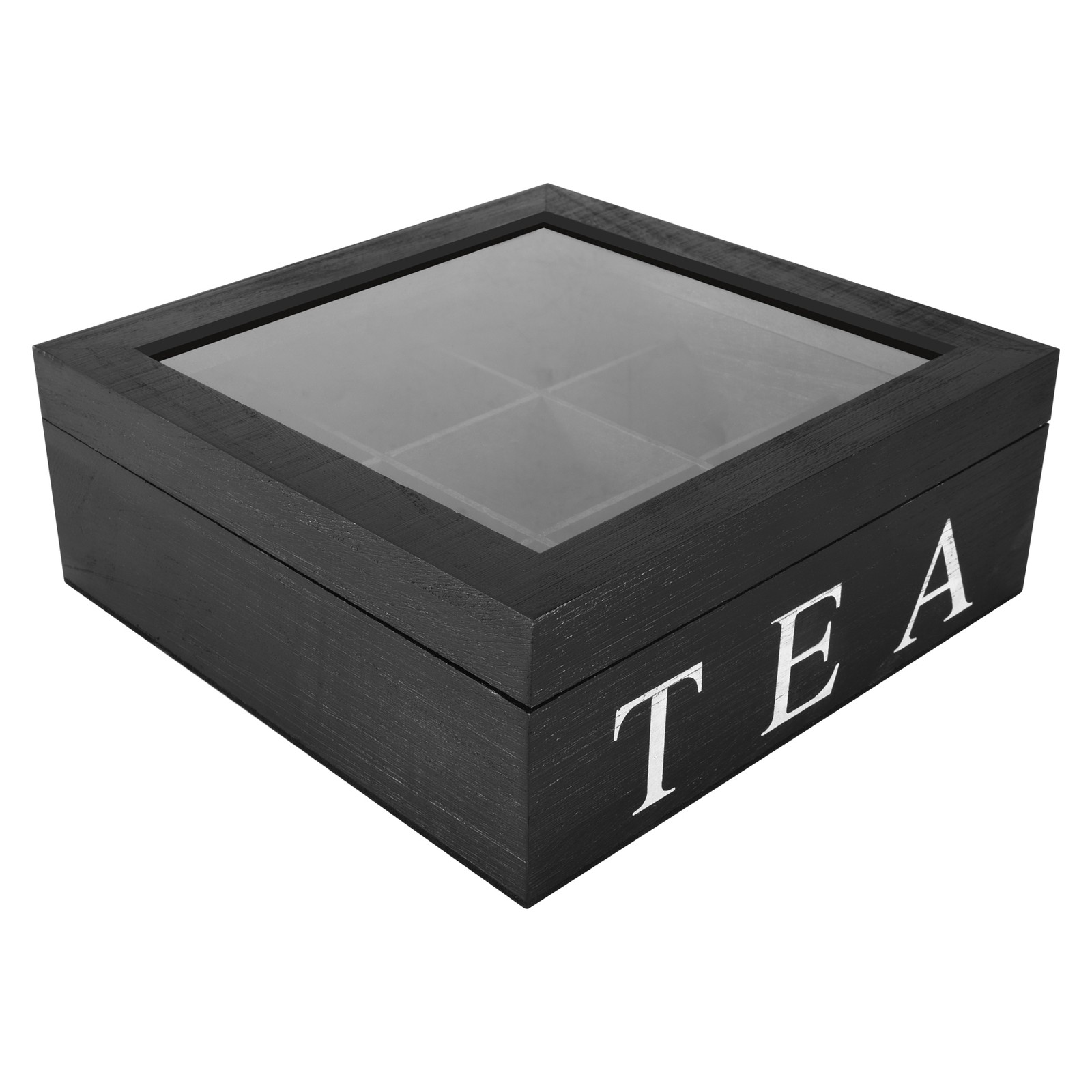 Wooden 9 Grids Tea Box Tea Bags Container Storage Box Square Gift Box Case9363