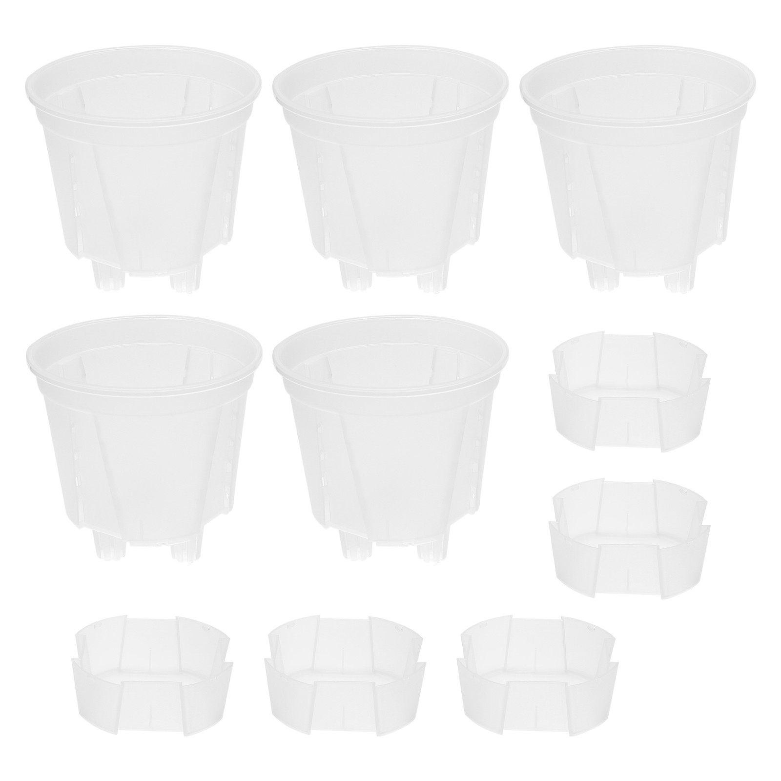 3X(6 Inch Transparent Plastic Nursery Plant Pots 5 Pack with Deep Reservior3173