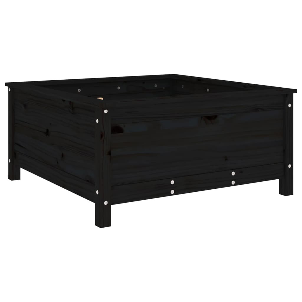 Garden Planter Raised Bed Flower Box Pot Black Solid Wood Pine vidaXL