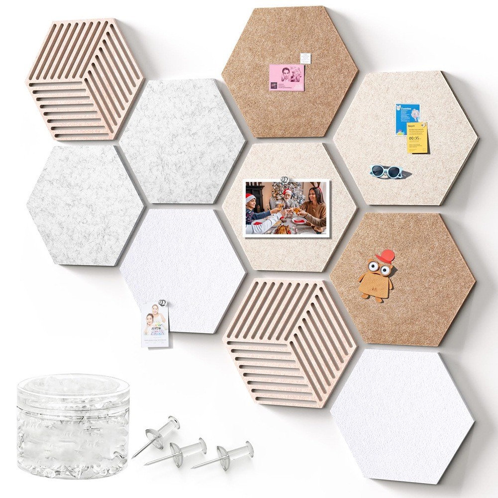 Hexagon Cork Boards for Walls Decor 10 Pack Cork Bulletin Board Tiles with8201