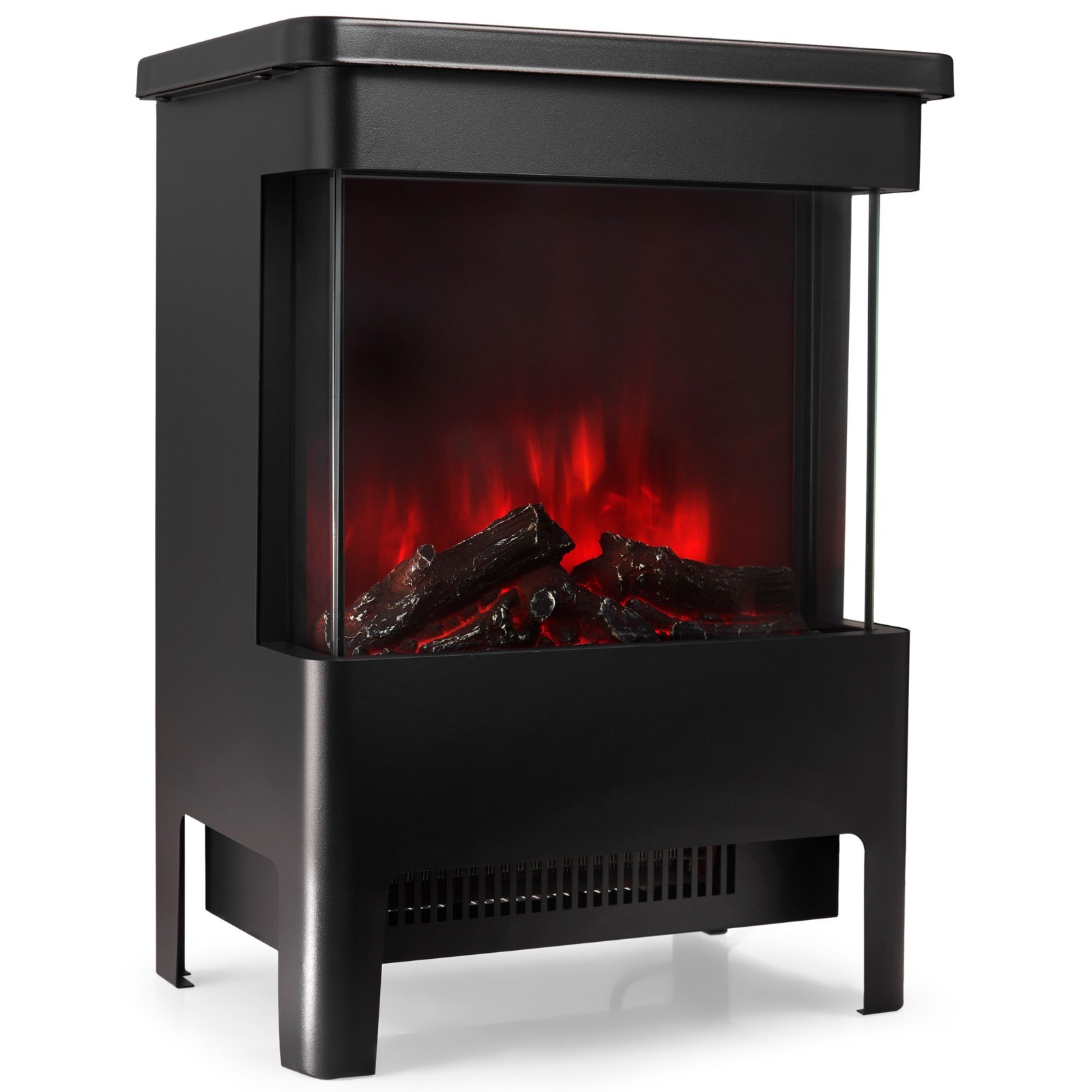 VonHaus Electric Stove Heater 1900W Indoor Fireplace Log/Wood Burner LED Flame