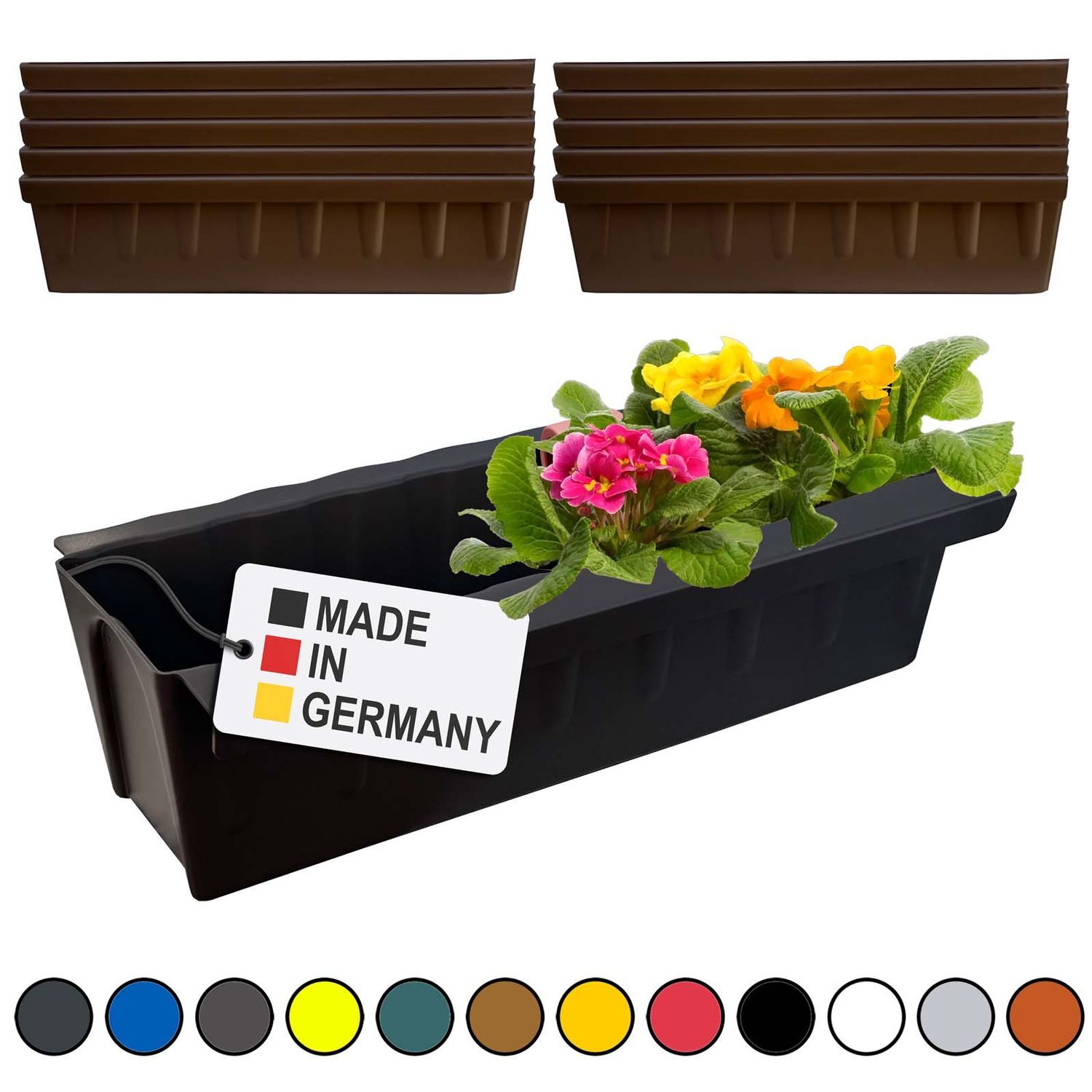 Planter Box 10-Piece Set Braun Insert For Hanging Planter