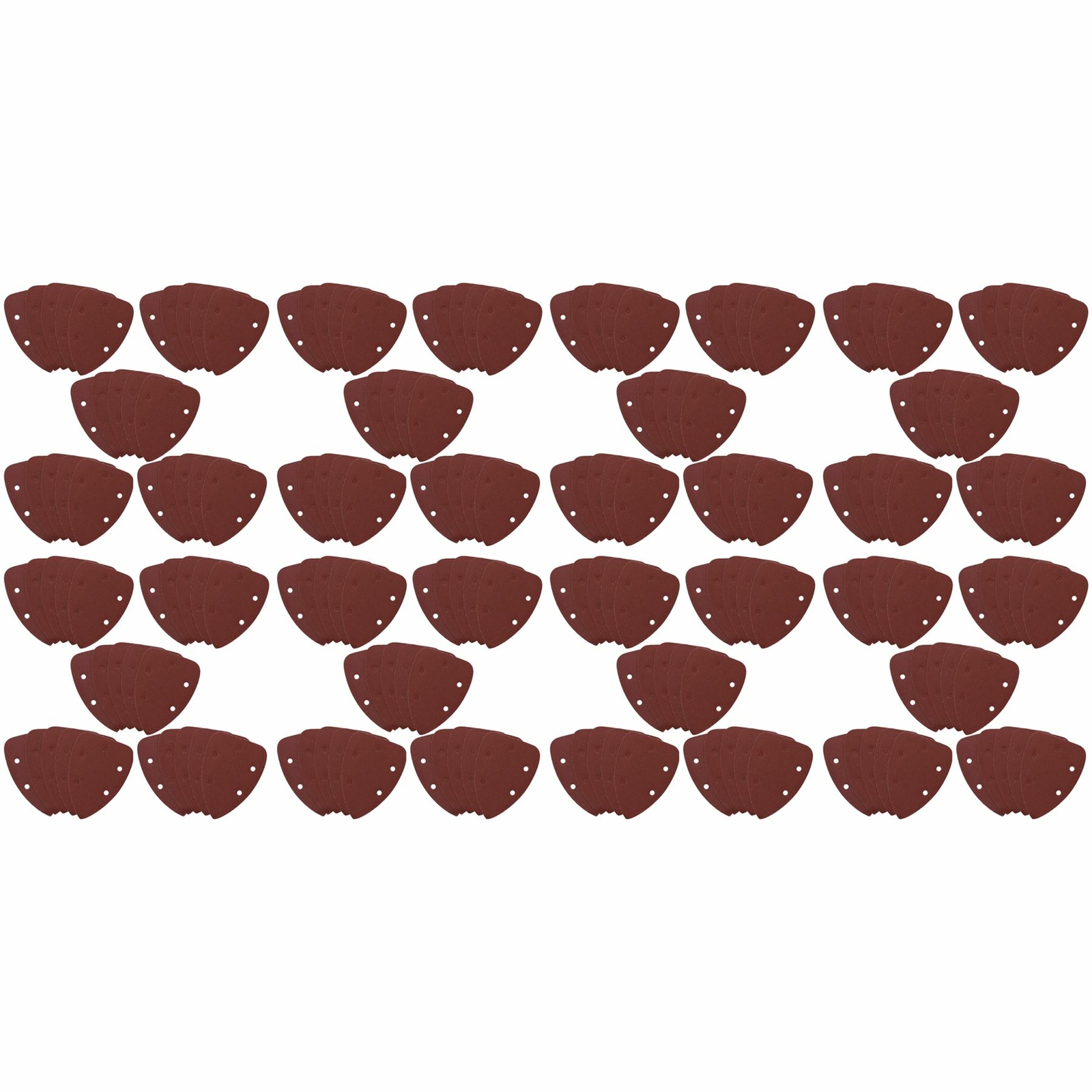 Hook And Loop Detail Sanding Pads Discs 140mm Triangular 120 Grit Fine 200pc
