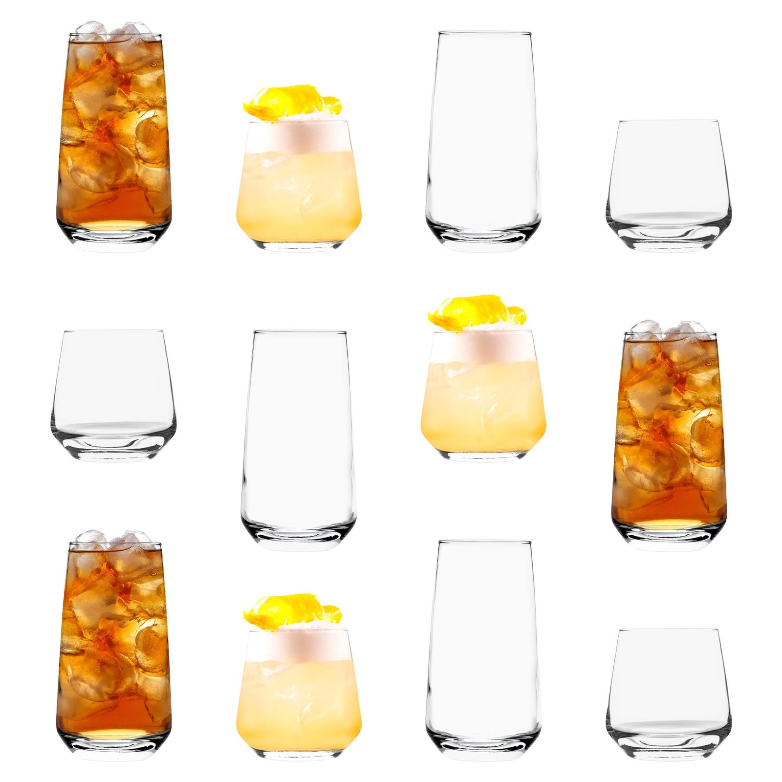 12pc LAV Lal Glassware Set Glass Highball Glasses Whiskey Drinking Tumblers