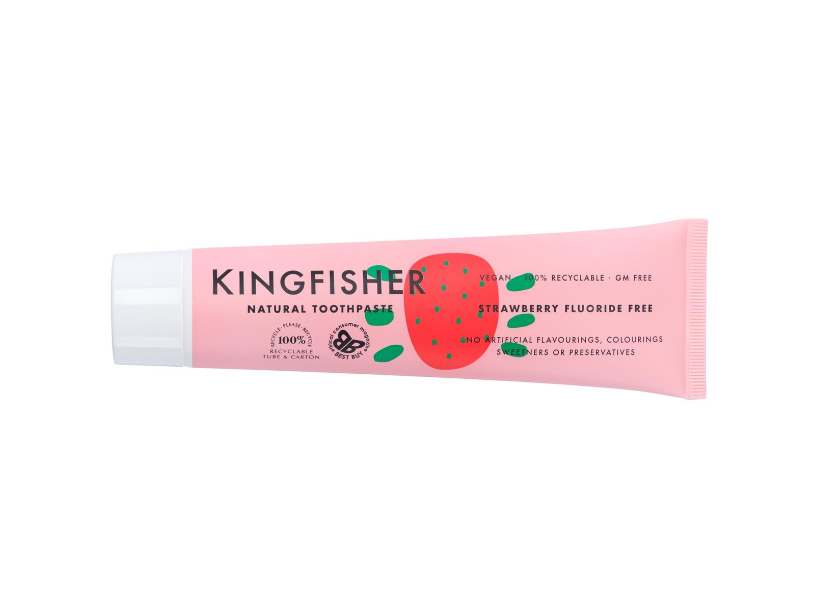 Kingfisher Children's Strawberry Toothpaste (Fluoride Free) - 100ml (Pack of 6)