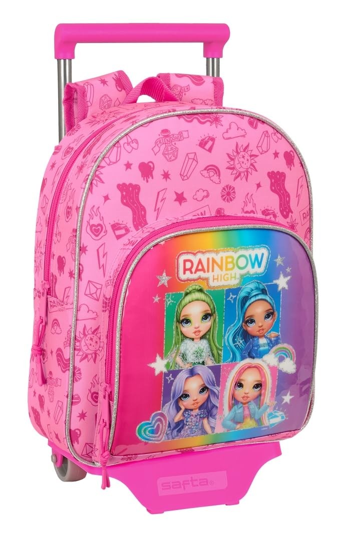 Safta RAINBOW HIGH SHINE - Children's Backpack with Trolley 705, Ideal for Child