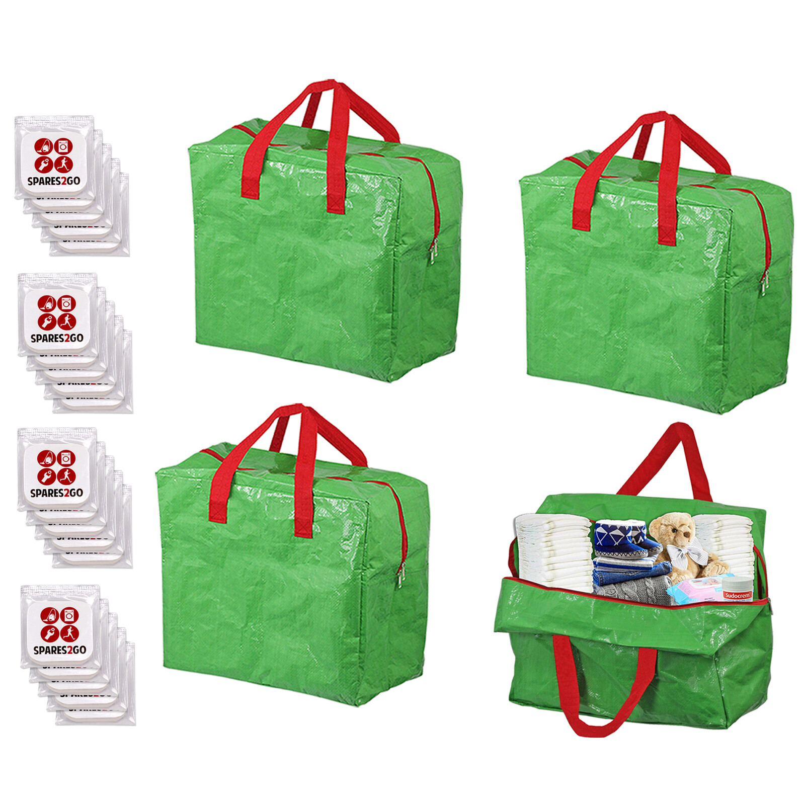 Large Storage Bag for Baby Change Nappy Accessories Bedding Clothes 50L x 4 + F