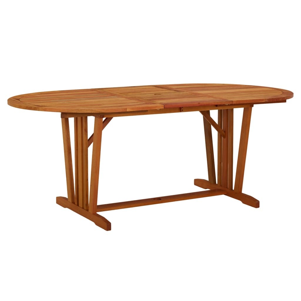 Solid Wood Eucalyptus Garden Table Wooden Patio Extendable Dining vidaXL