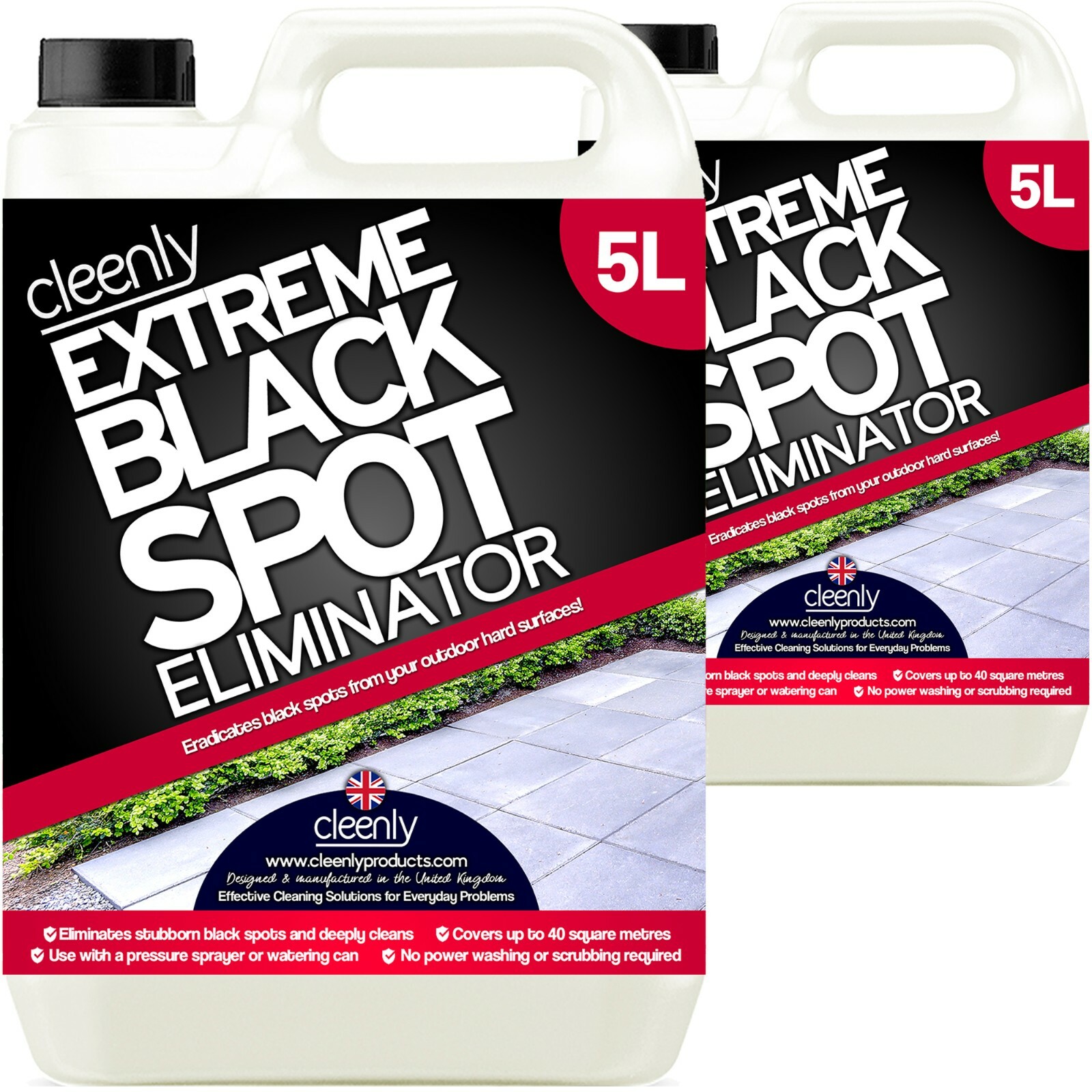 Patio Extreme Black Spot Remover 10L Algae Mould Drive Way Moss Killer Cleenly