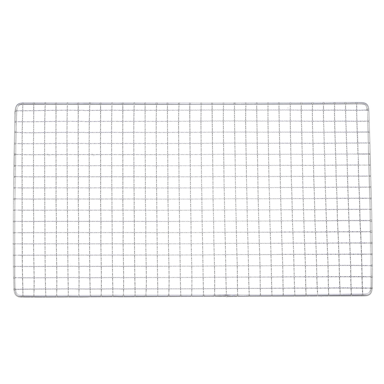 2pcs Square BBQ Grill Net 29.5x50cm Stainless Steel Barbecue Mesh Mat