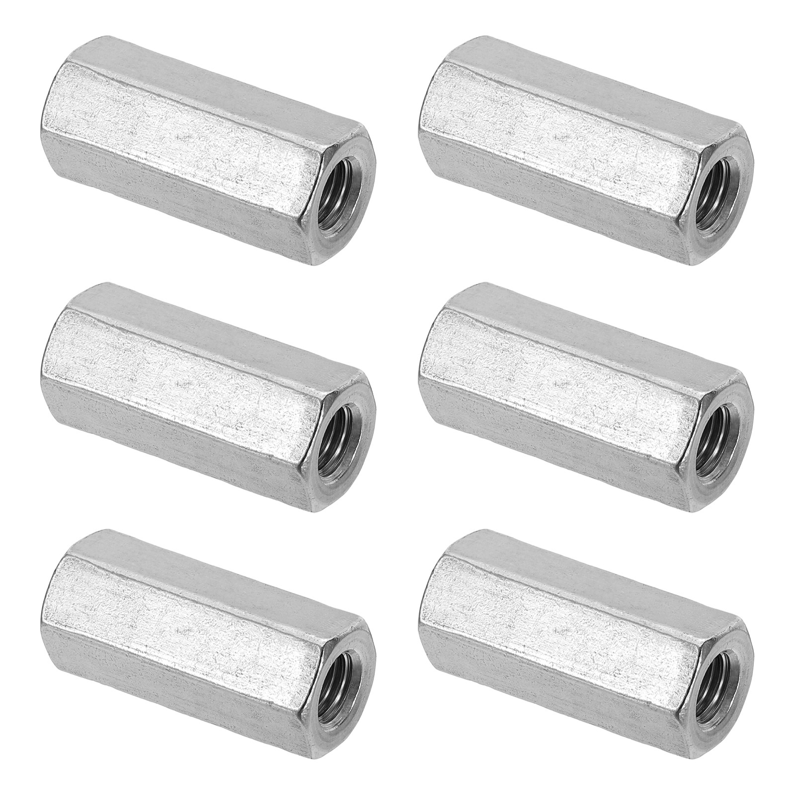 M10x1.5mm Stainless Steel Hex Coupling Nuts, 6pcs 40mm Threaded Rod Connector